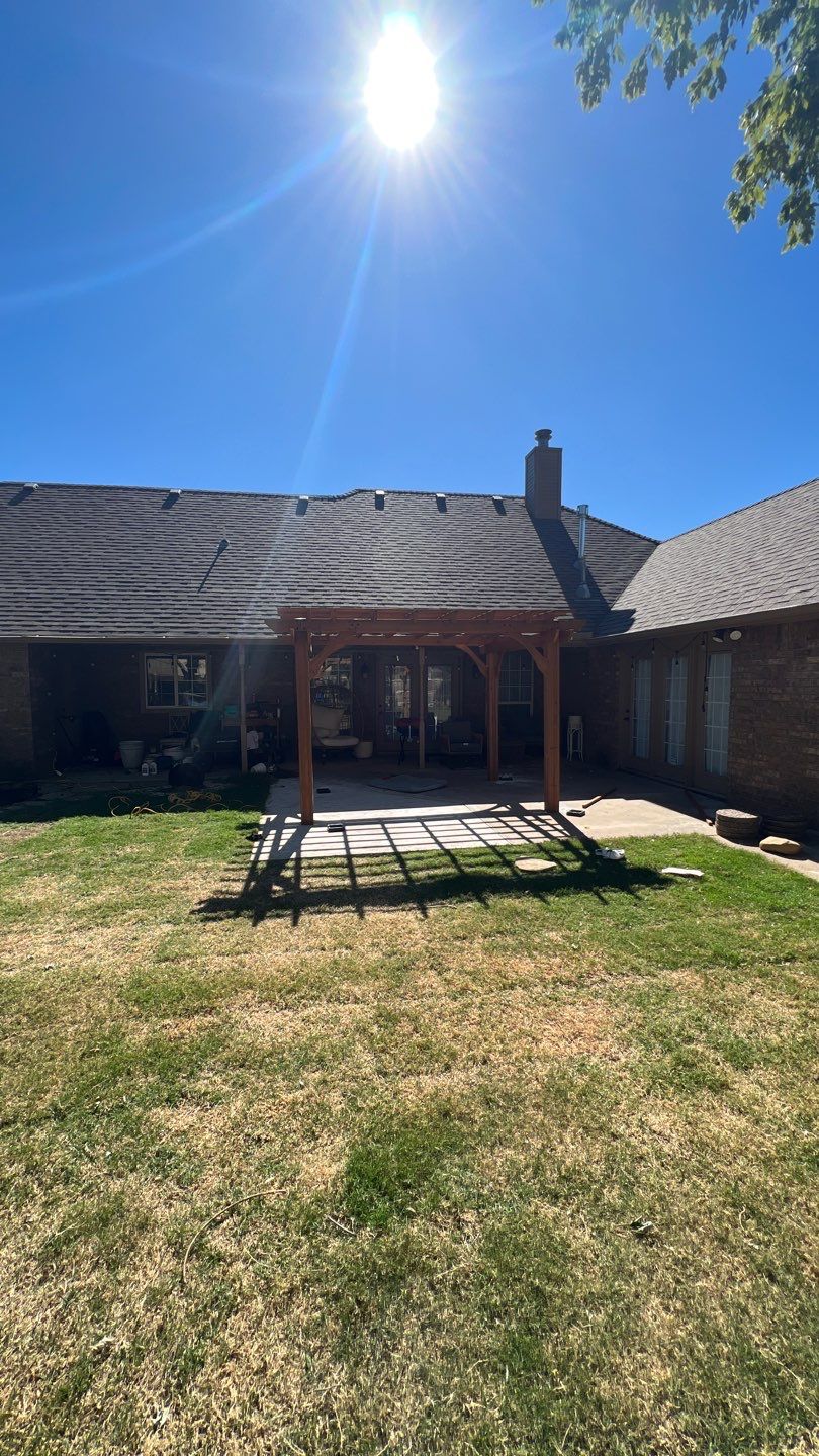 Tree removal , Concrete, Pergola, and sod install  by Clays Services Inc