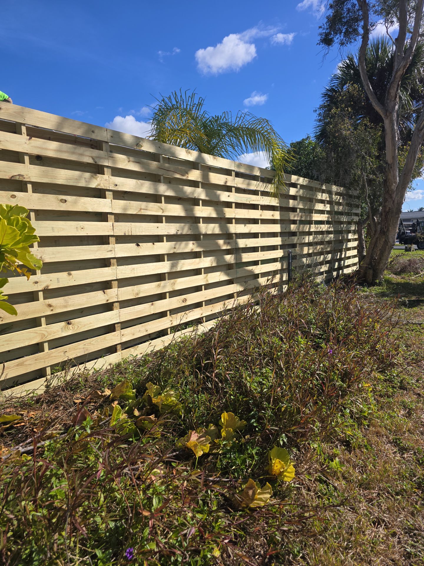 8'H Stained Shadowbox Wood in Nokomis by True Fence LLC