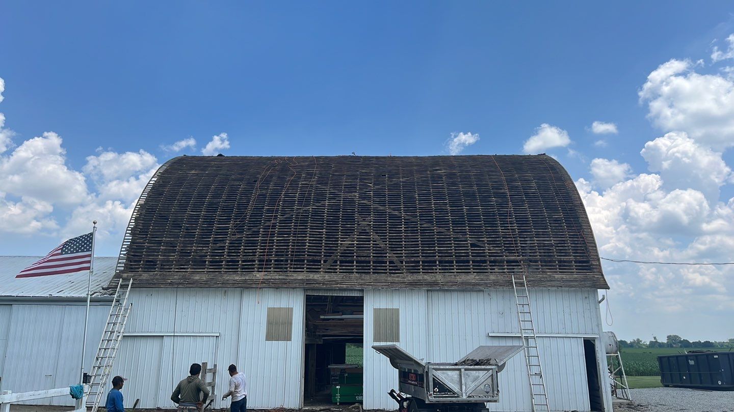 Barn Roofing Installation using GAF Timberline HDZ Charcoal by Nitro Roofing and Construction