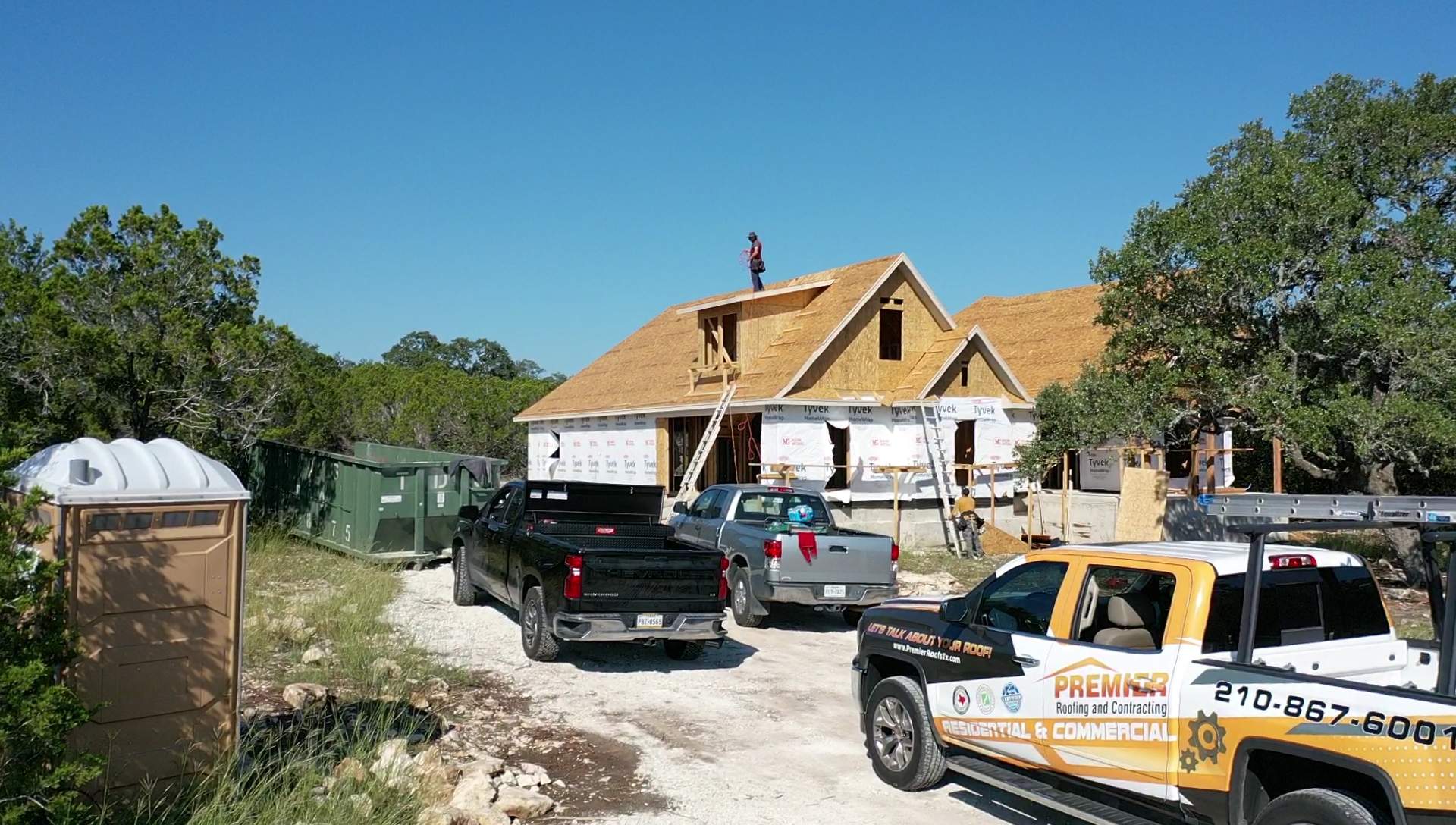 New Home Construction using Owens Corning 30 year Architectural Shingles by Premier Roofing and Contracting