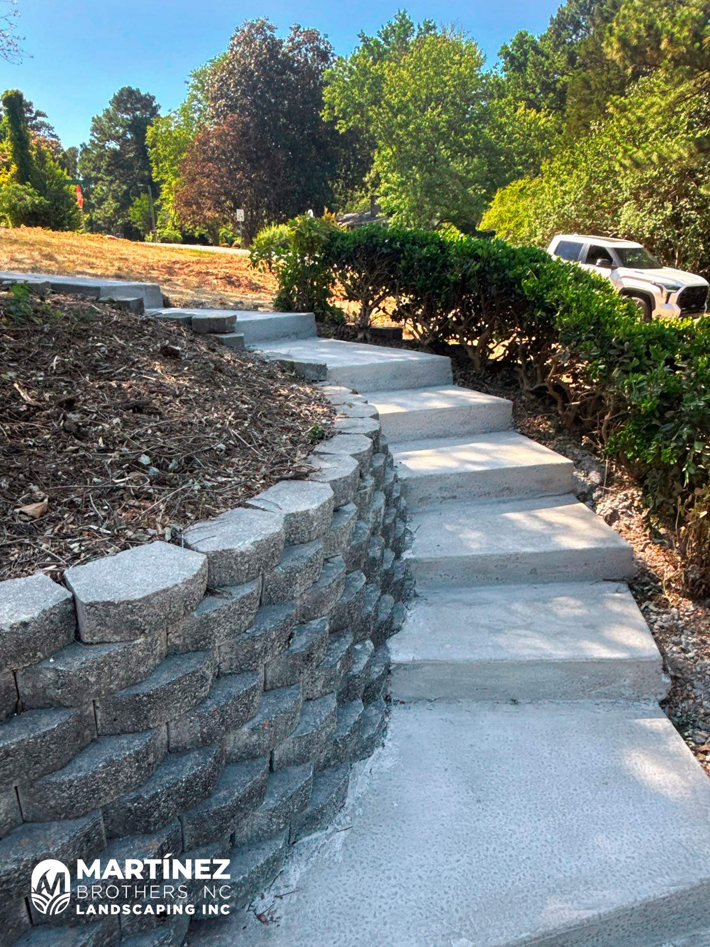 Concrete transformation in Durham by Martinez Brother’s Nc Landscaping Inc