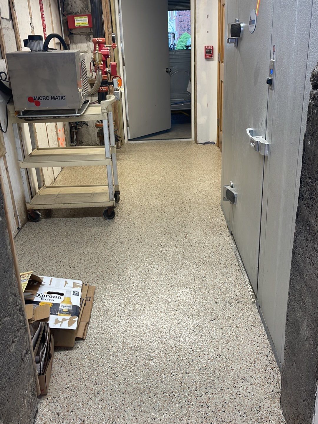 Restaurant Food Prep basement Project in Heidelberg by Floors in a Day, Inc