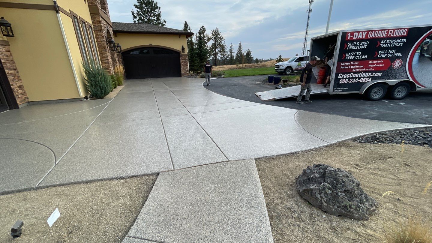 Driveway using Trail Mix 1/8" Chip by Croc Coatings, LLC