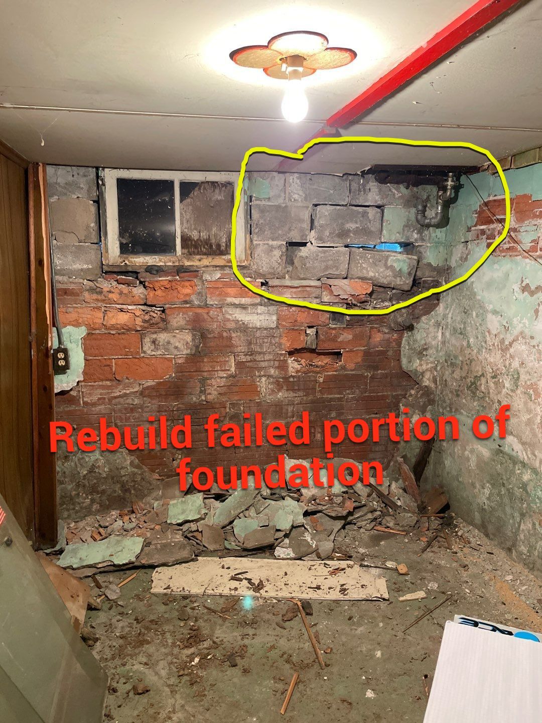 Wall repair with Fortress Invisibeams by ACE Waterproofing & Basement Solutions