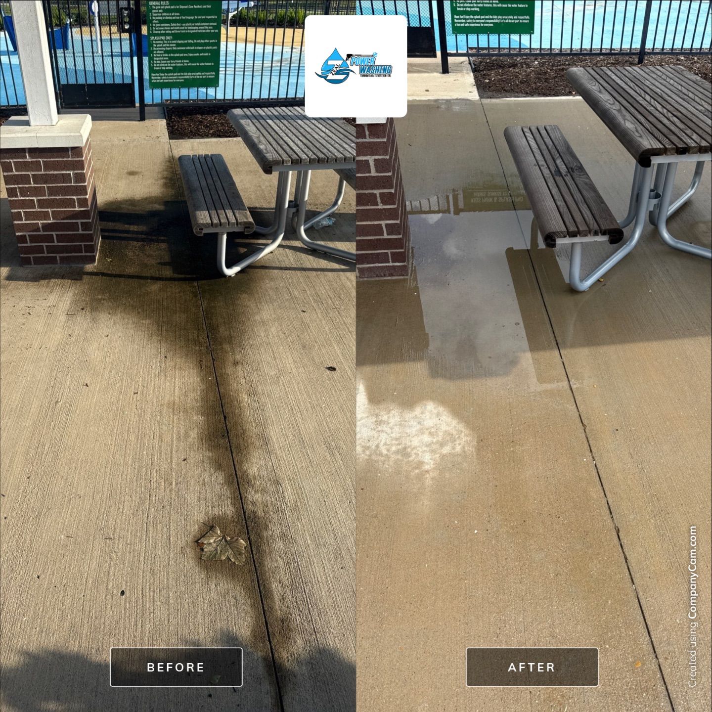 Commercial Concrete Cleaning for HOA Park by Zeal Power Washing