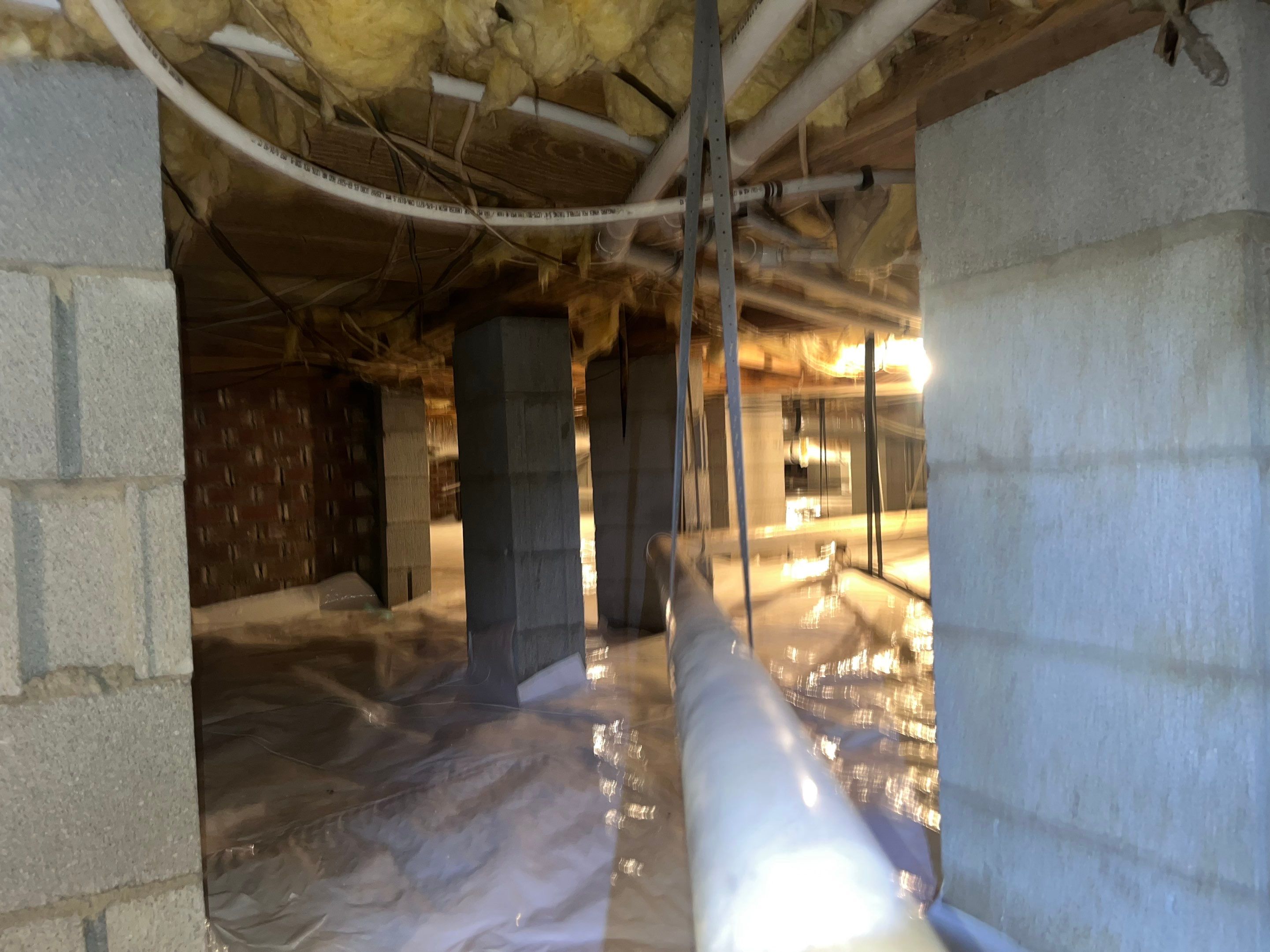 Dehumidifier and Moisture Barrier install with Structural repairs. by Impact Crawlspace