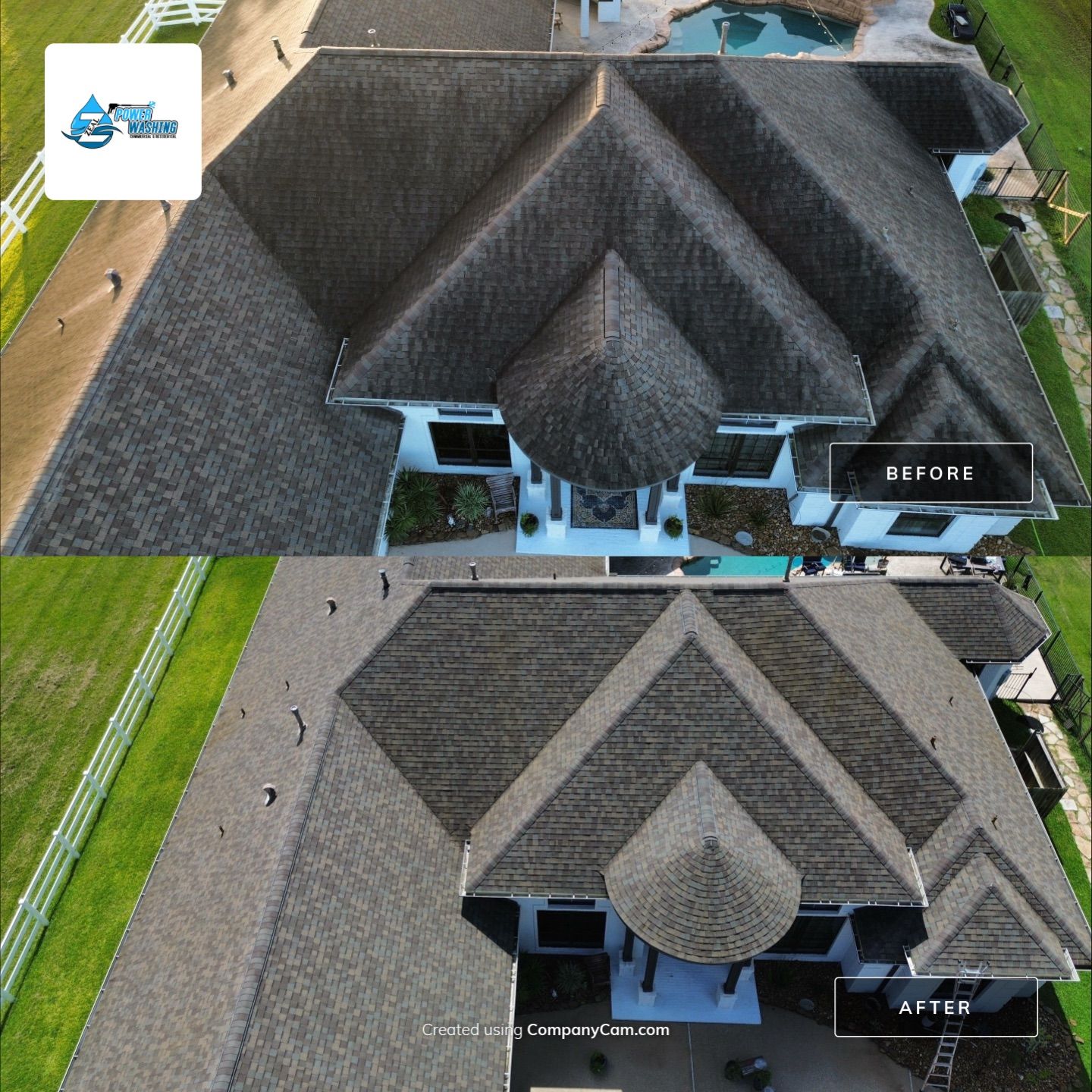 Complete Roof Cleaning and Exterior House Wash in Friendswood by Zeal Power Washing