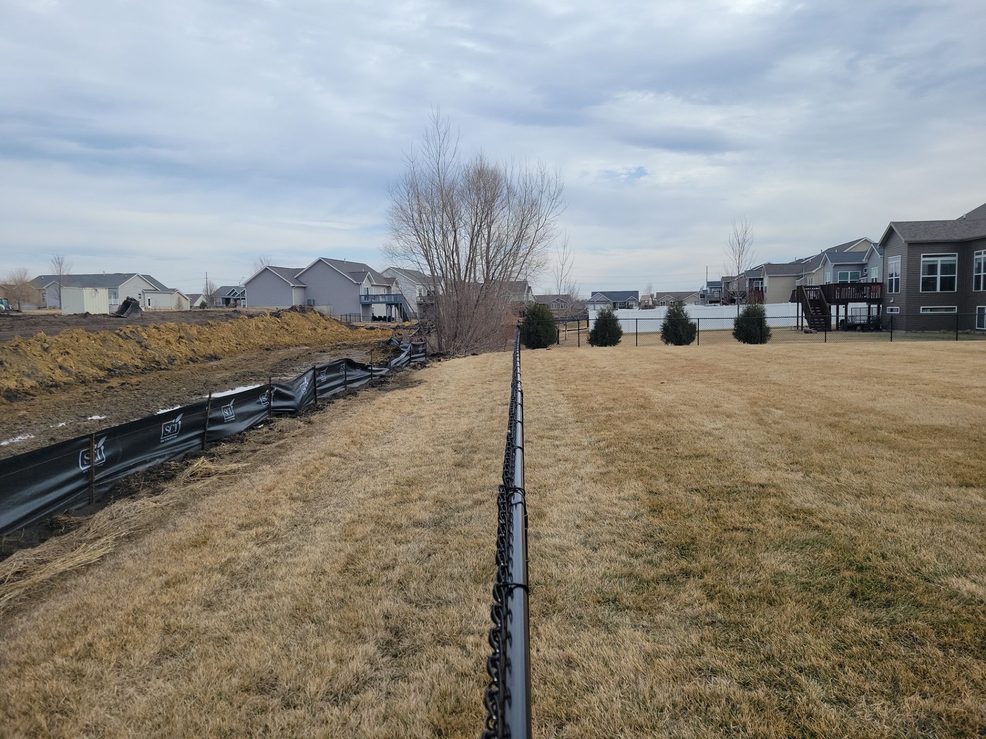 Black Chain Link Fence and Gate Installation in Cedar Falls by Perfect Picket Fence and Stain