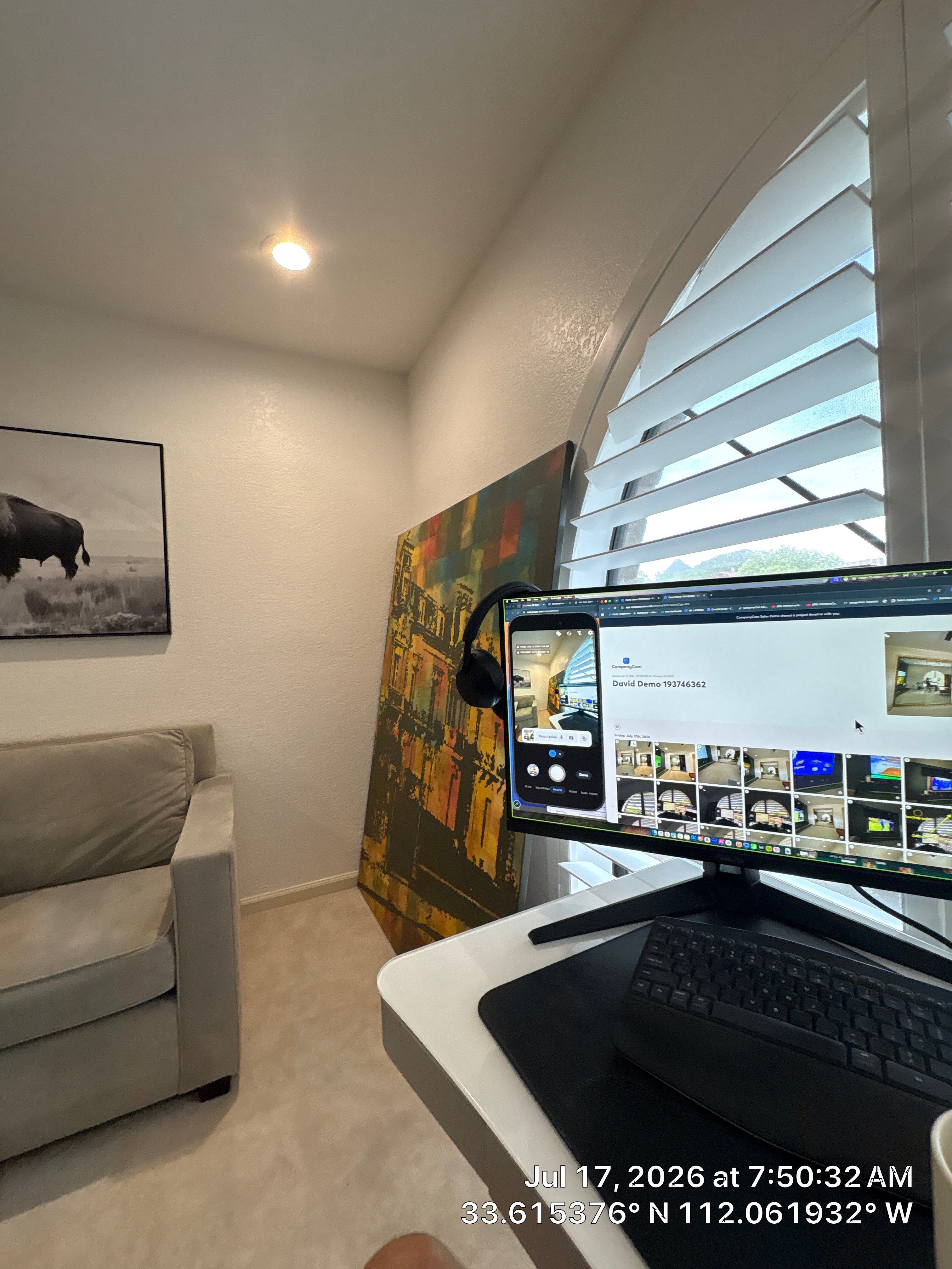 Custom Home Office and Multi-Media Room Renovation in Phoenix by CompanyCam Sales Demo