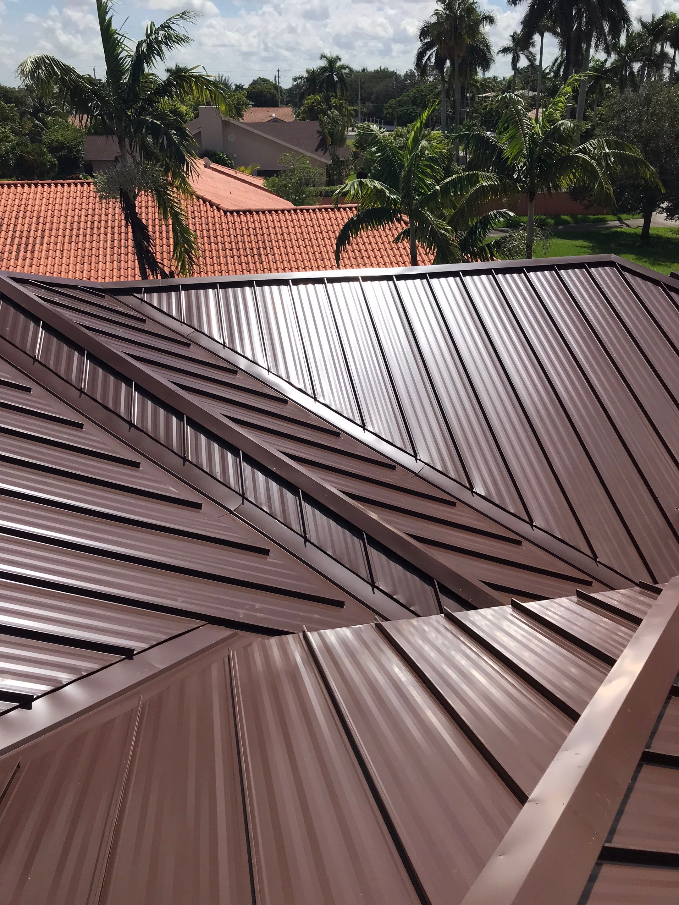 Metal Roof - Galvalume - Mansard Brown by Istueta Roofing