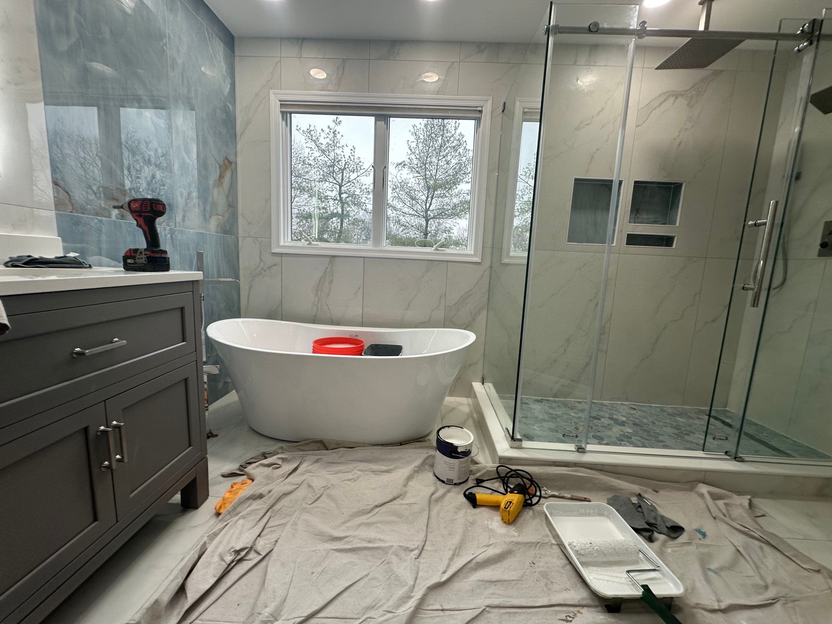 Bathroom Remodel using Tile by Home Concepts Construction