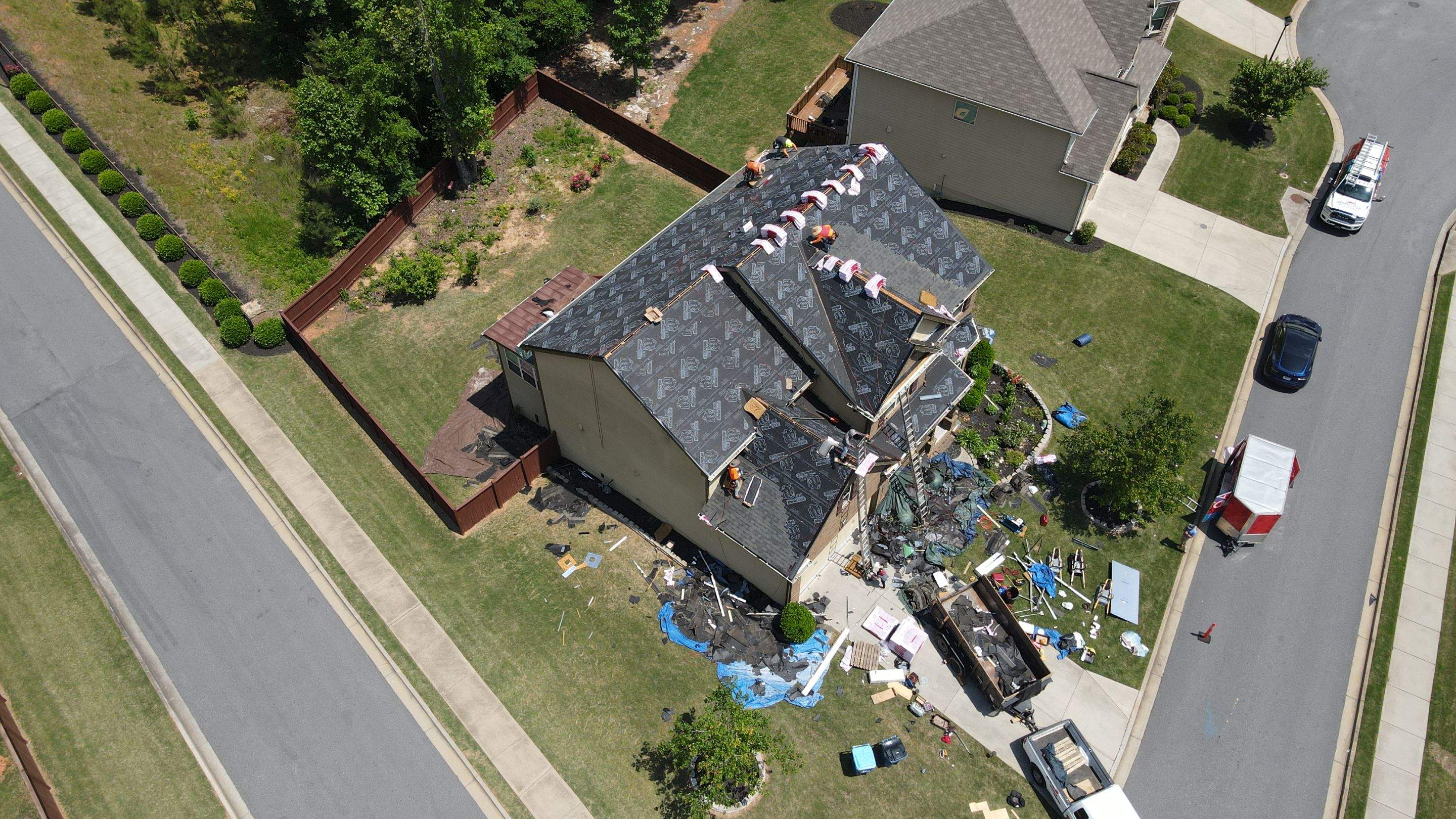 Residential Roofing Installation using Owens Corning TruDef Peppermill Gray by Inspector Roofing and Restoration