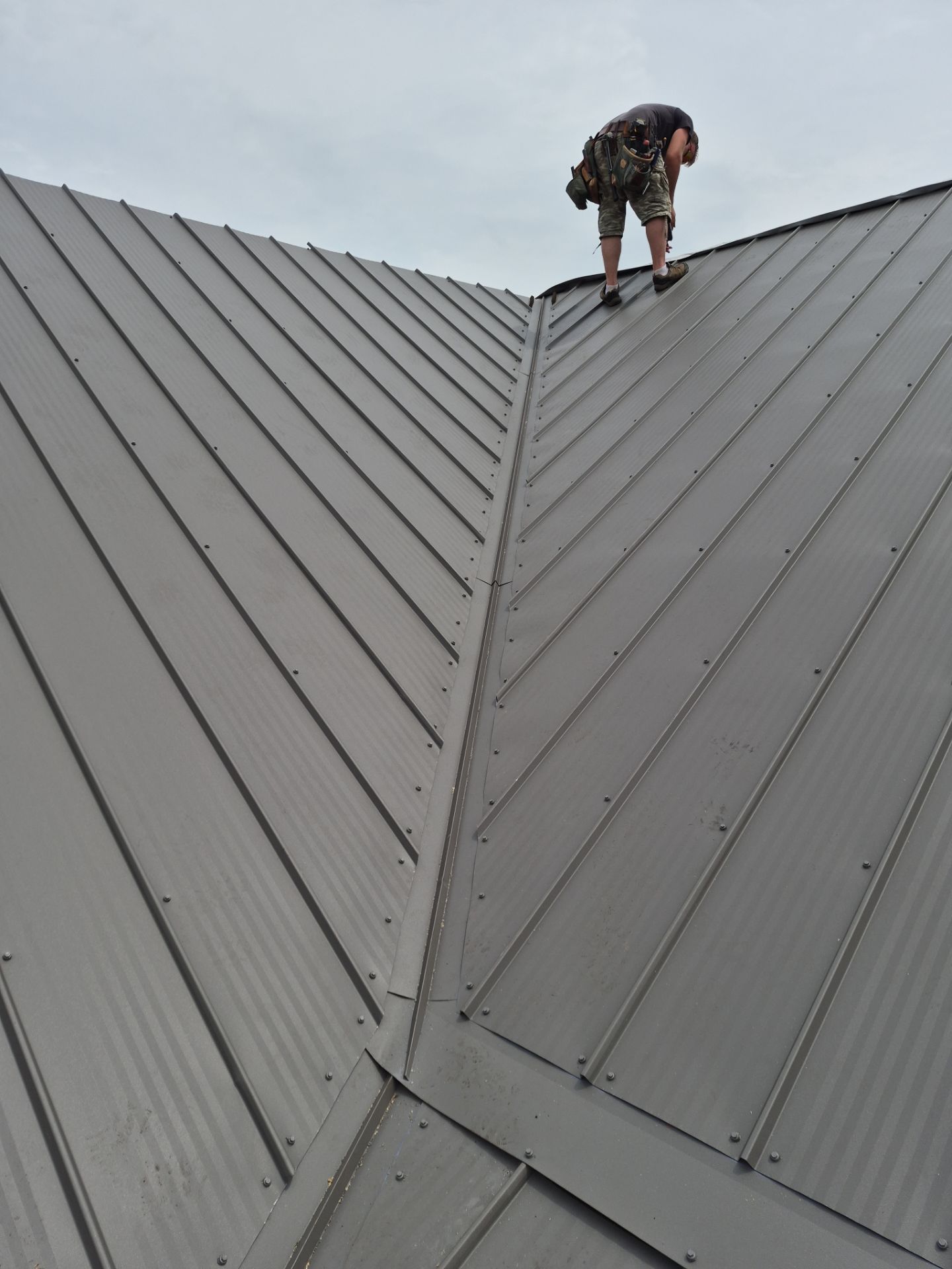 Newport Metal Roof Replacement with New Skylights by Esh Builders
