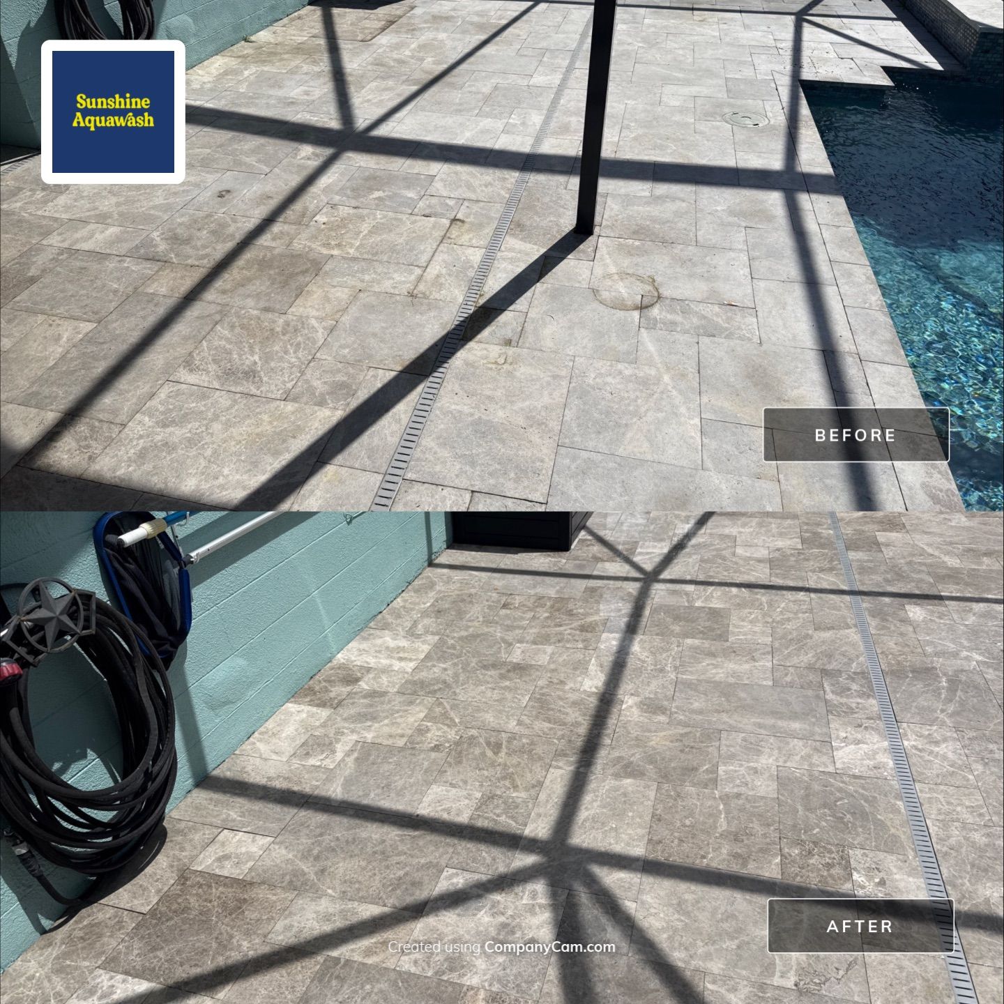 Travertine Pool Deck, Lanai & Screen Enclosure Cleaning Near Manatee River | Bradenton, FL by Sunshine AquaWash