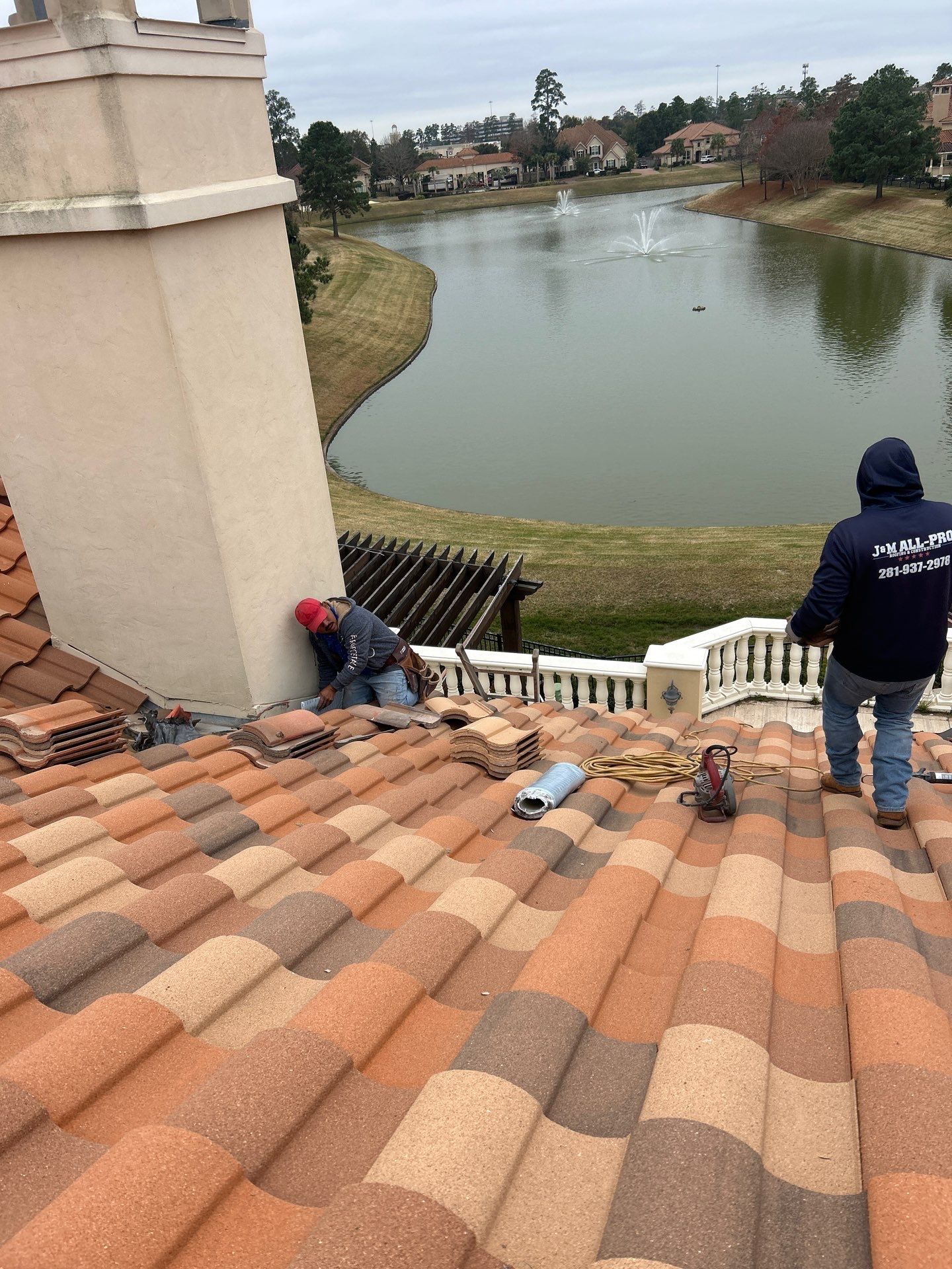 Residential Roofing Repair using tile by Roof Repair Company