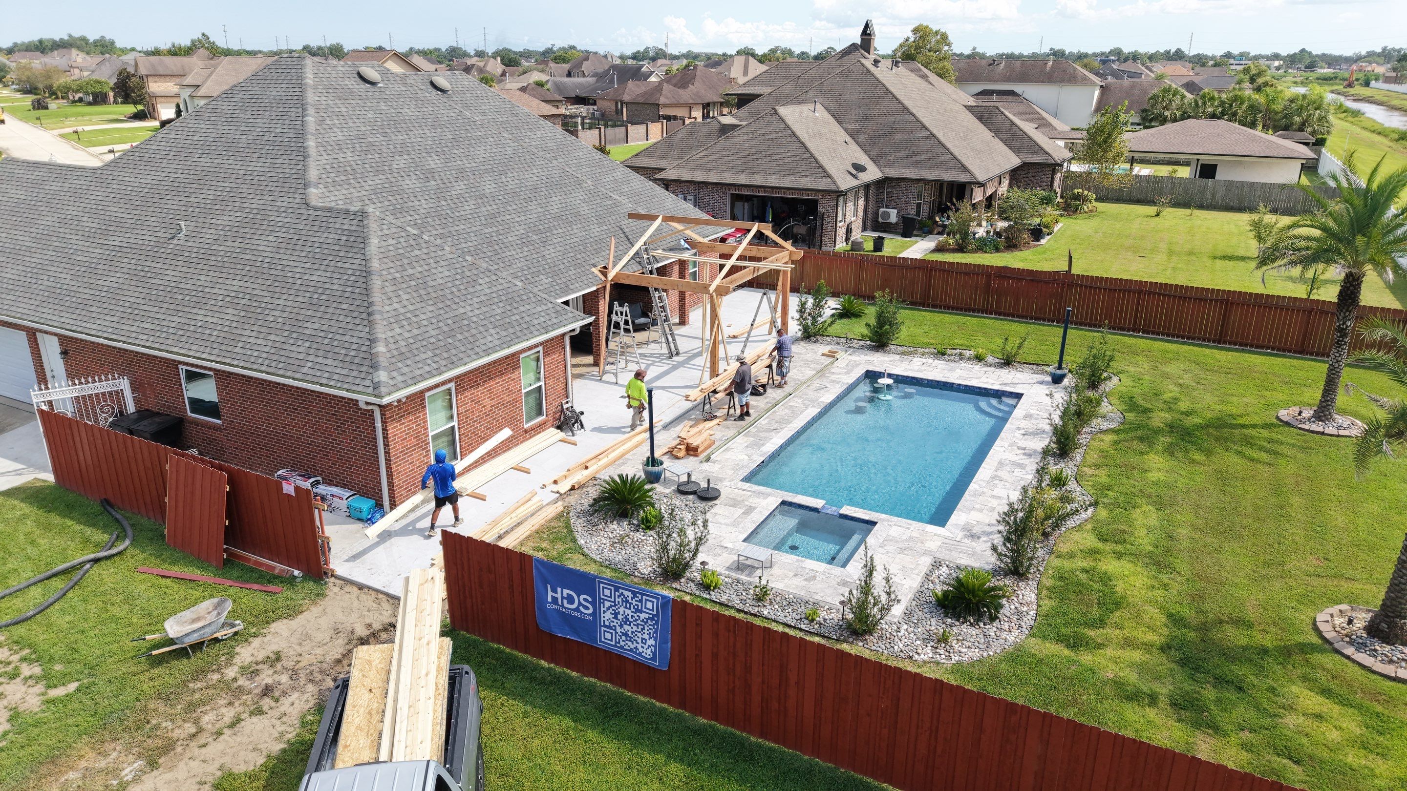 Cedar Patio Cover in Belle Chasse by HDS Contractors