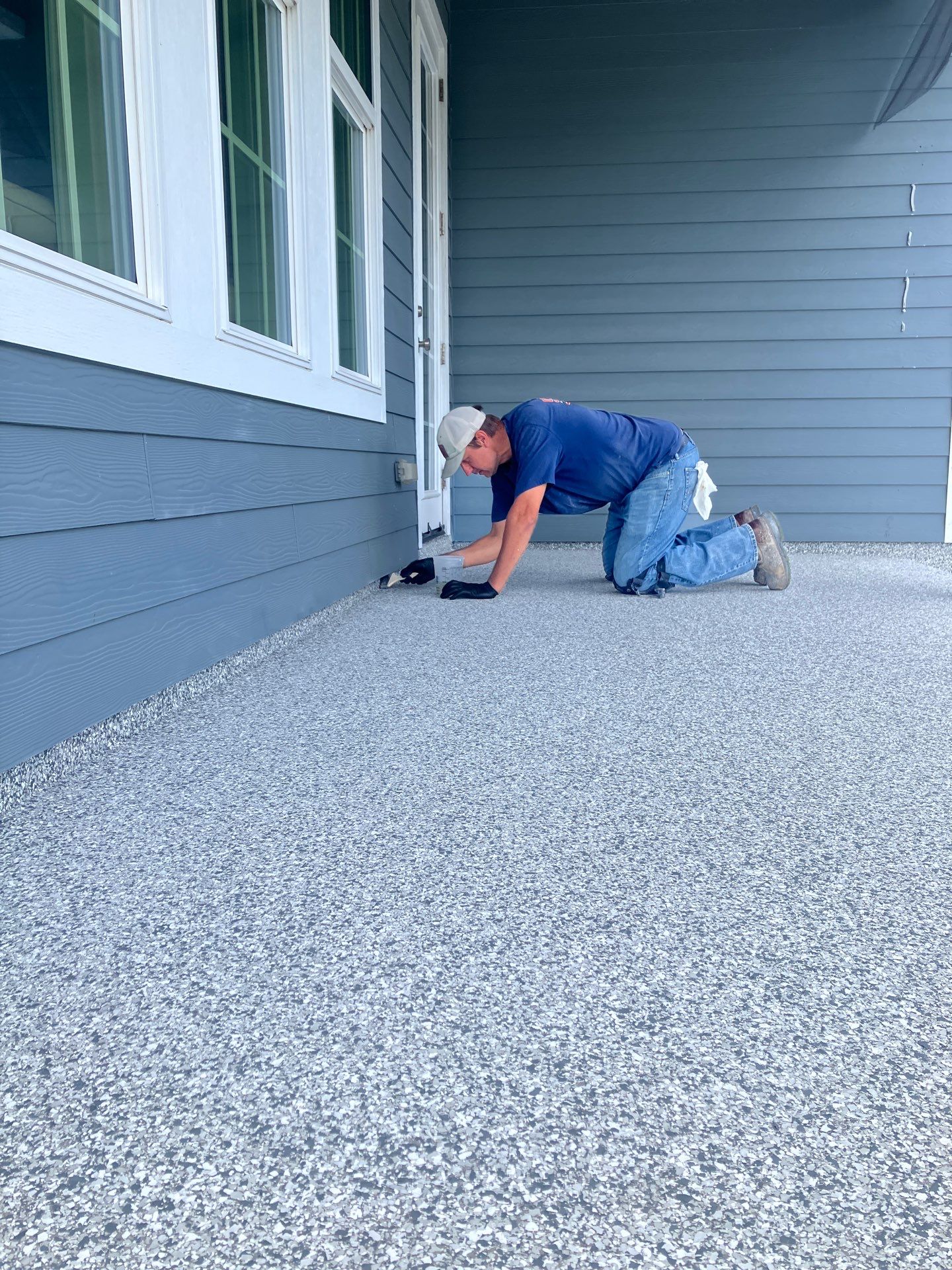 Back Patio in Slate Stone by Cross Creek Concrete Coatings