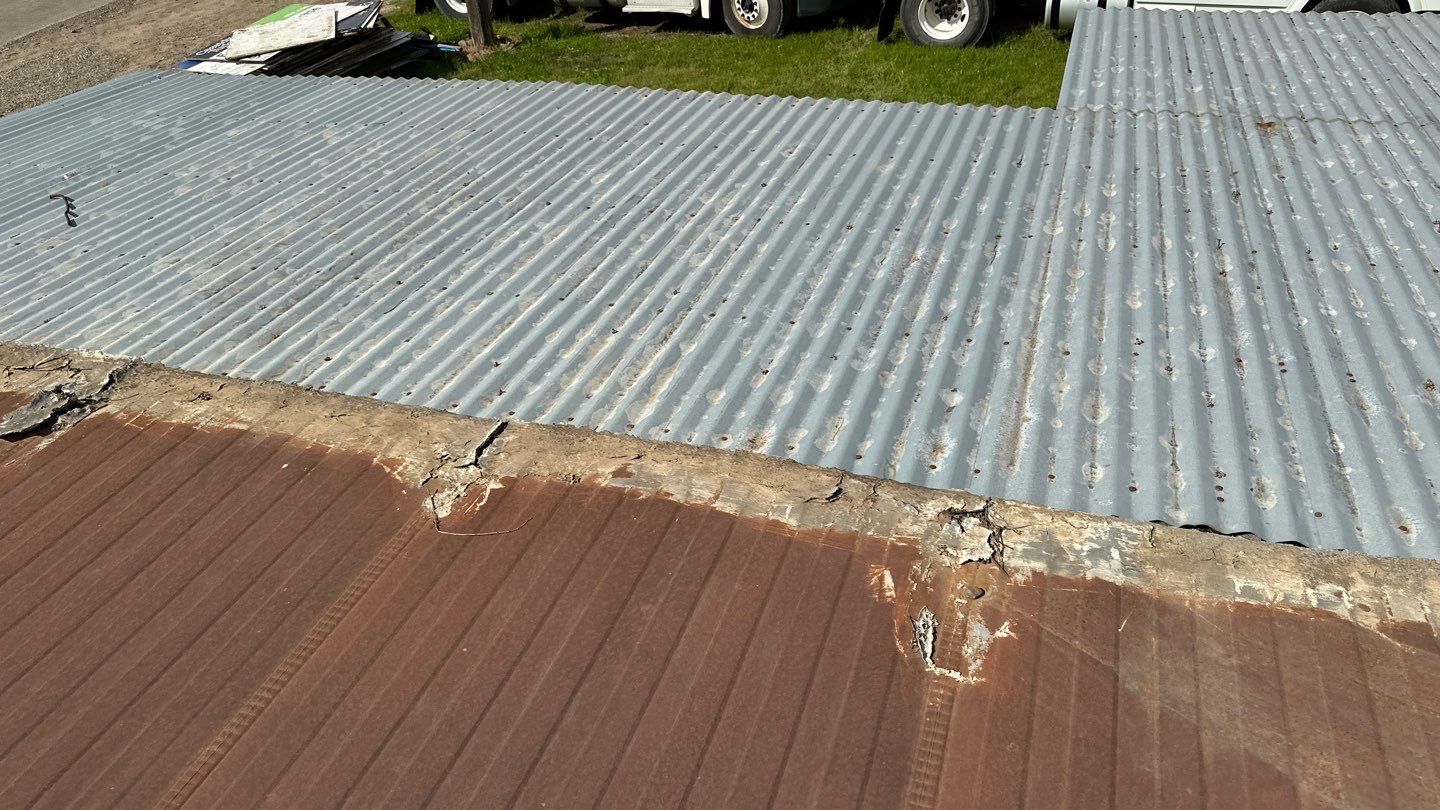 Foam and coatings on mobile home by Straight Edge Roofing Inc