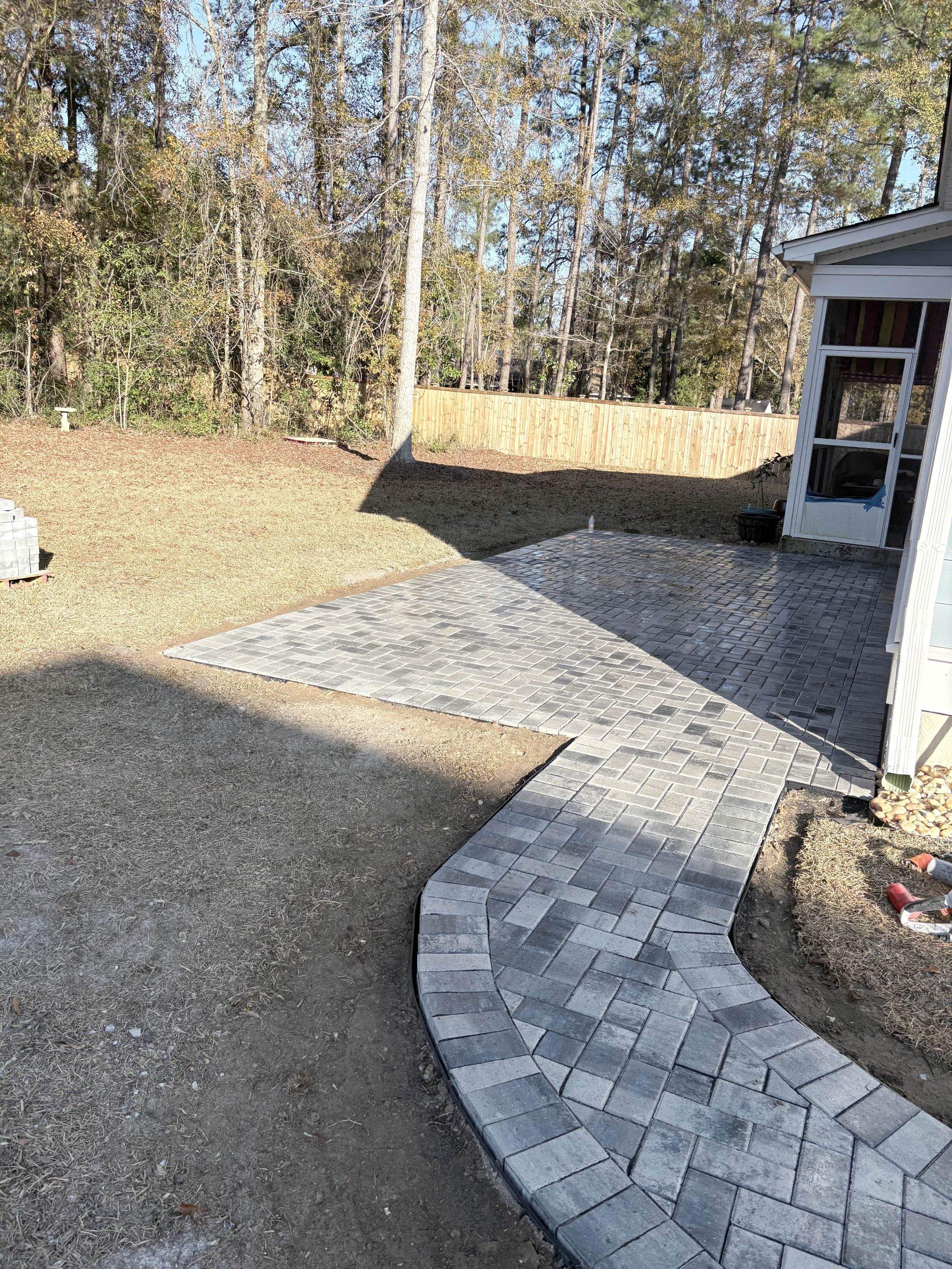 Paver Patio & Walk Way Project in Summerville, SC by Hudson Bros Lawn Care LLC