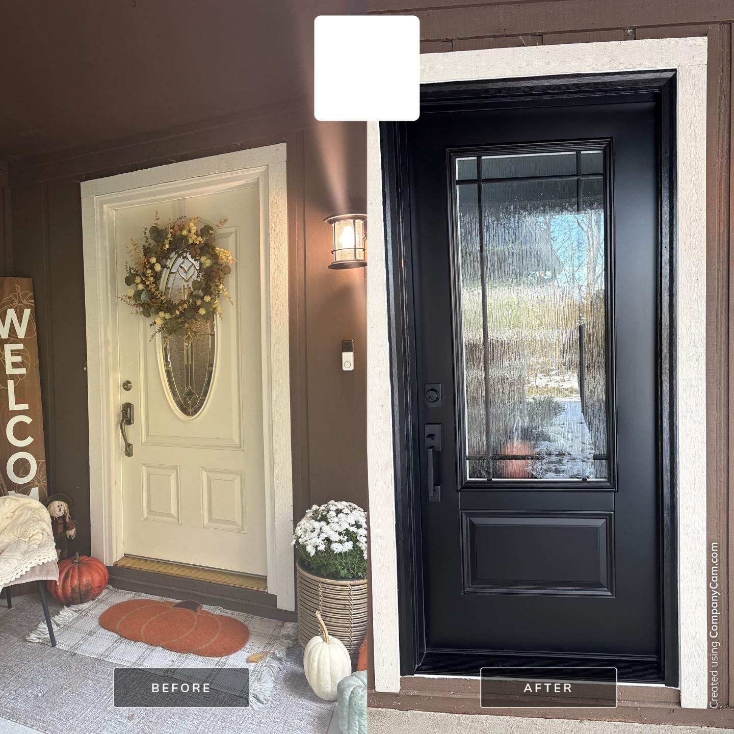 Modern Black Front Door Installation in Greenwood
