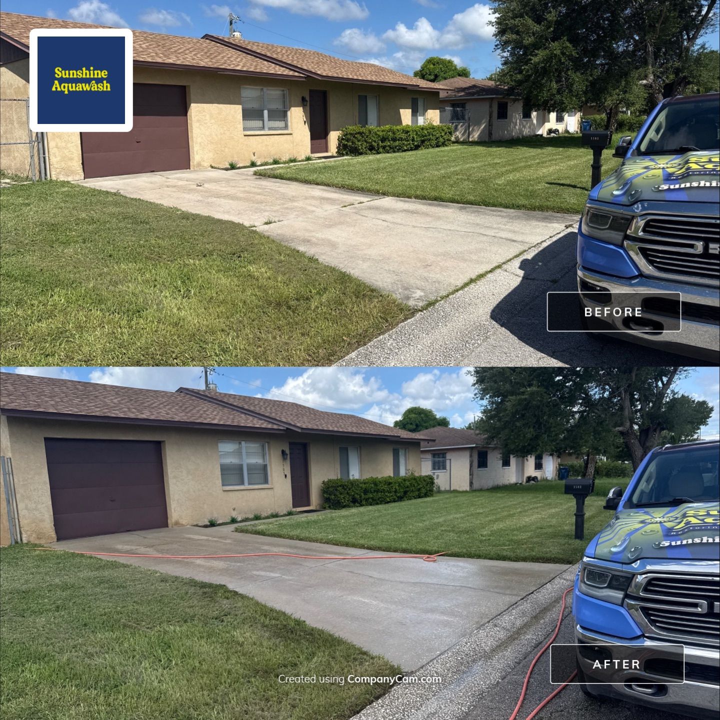 Concrete Driveway & Paver Cleaning – Sylvan Oaks, Palmetto, FL by Sunshine AquaWash