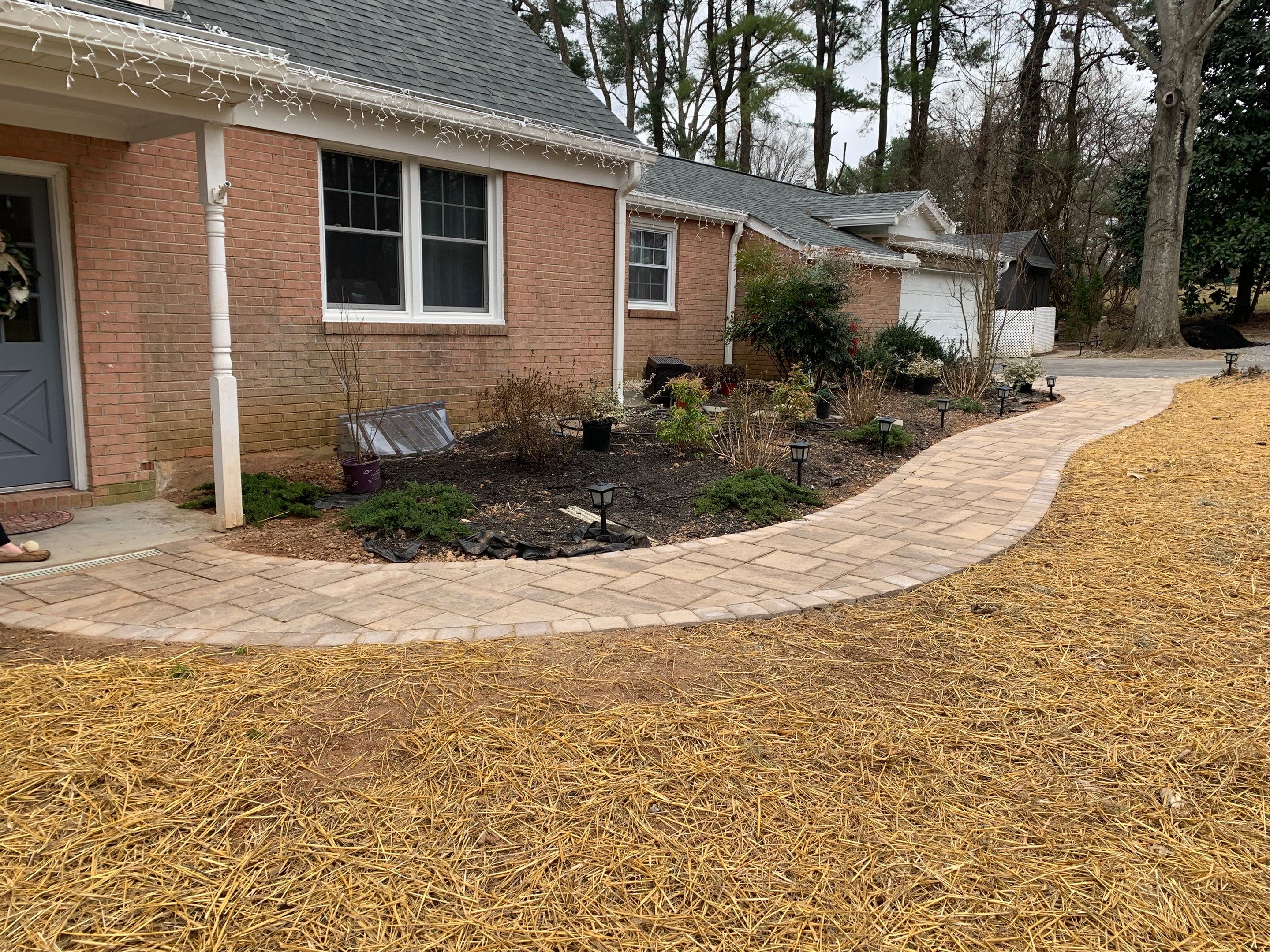 Front Walkway Remodel using Techo-Bloc Pavers by The Smet Companies, LLC
