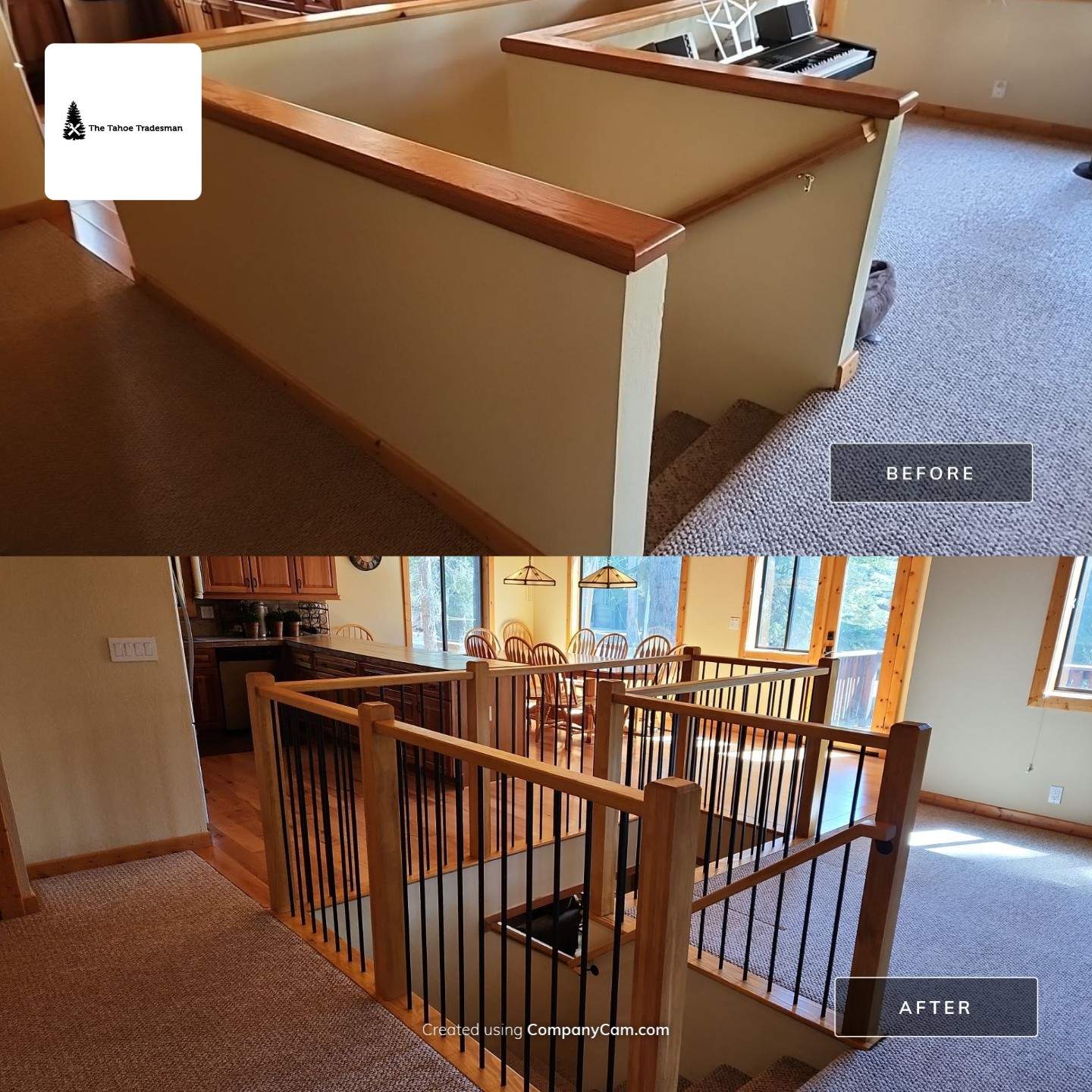 Interior Railing by The Tahoe Tradesman