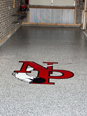 Floor epoxy coating and floor engraving