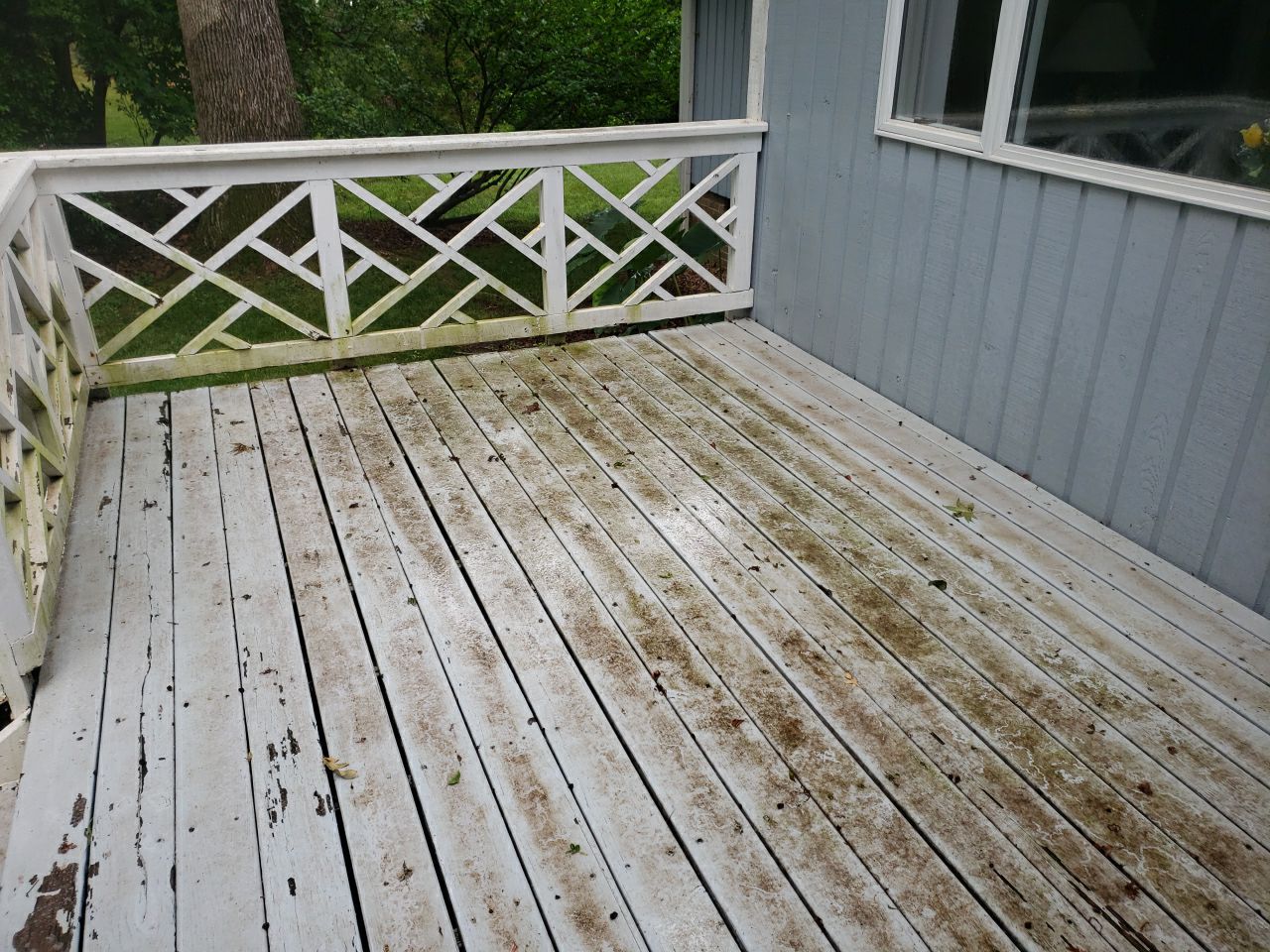 Deck clean using cleaner by G&H Home Tech Pros LLC