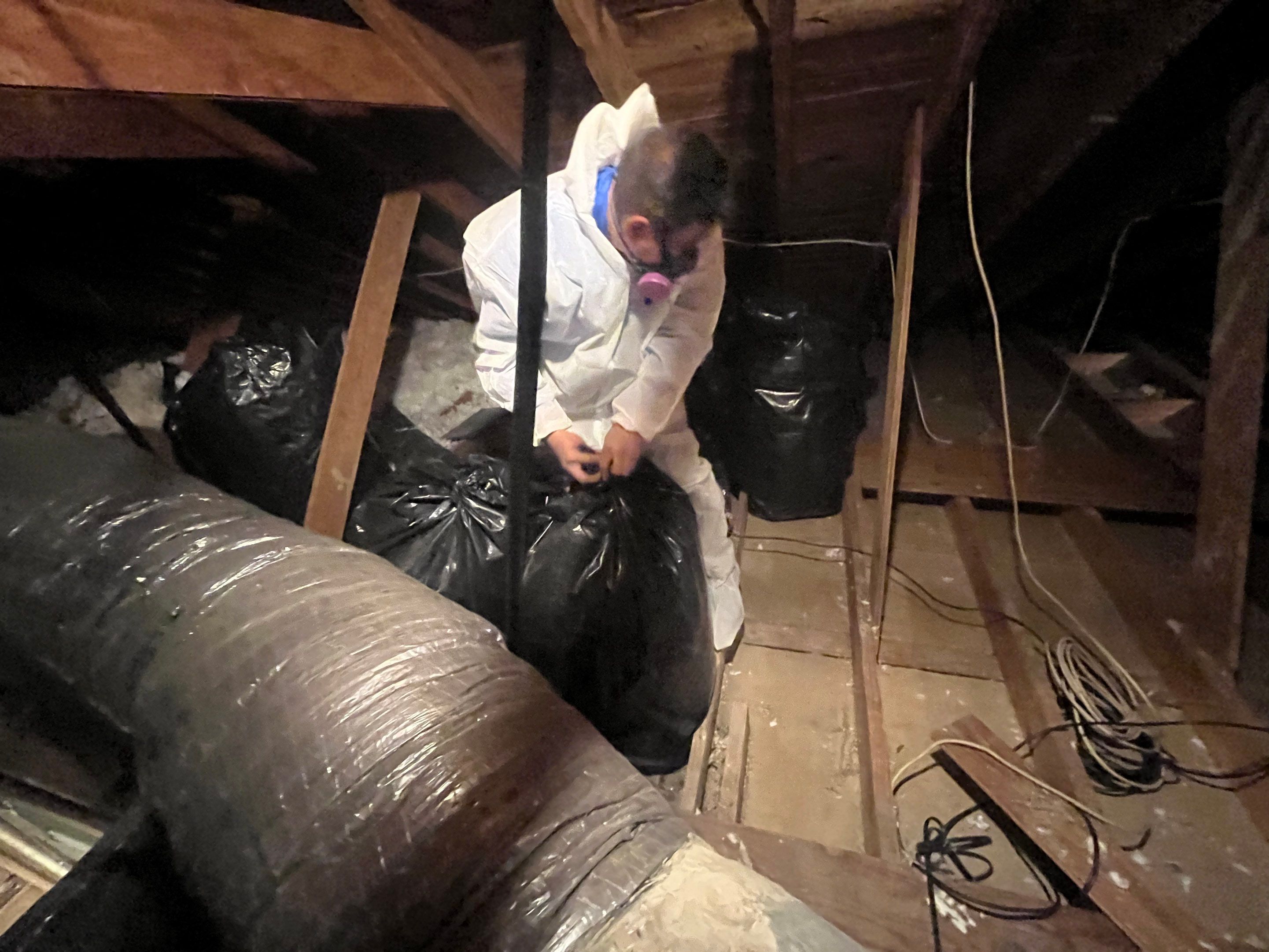 Abatement level clean of non-ACM vermiculite insulation by EAS Environmental, LLC.
