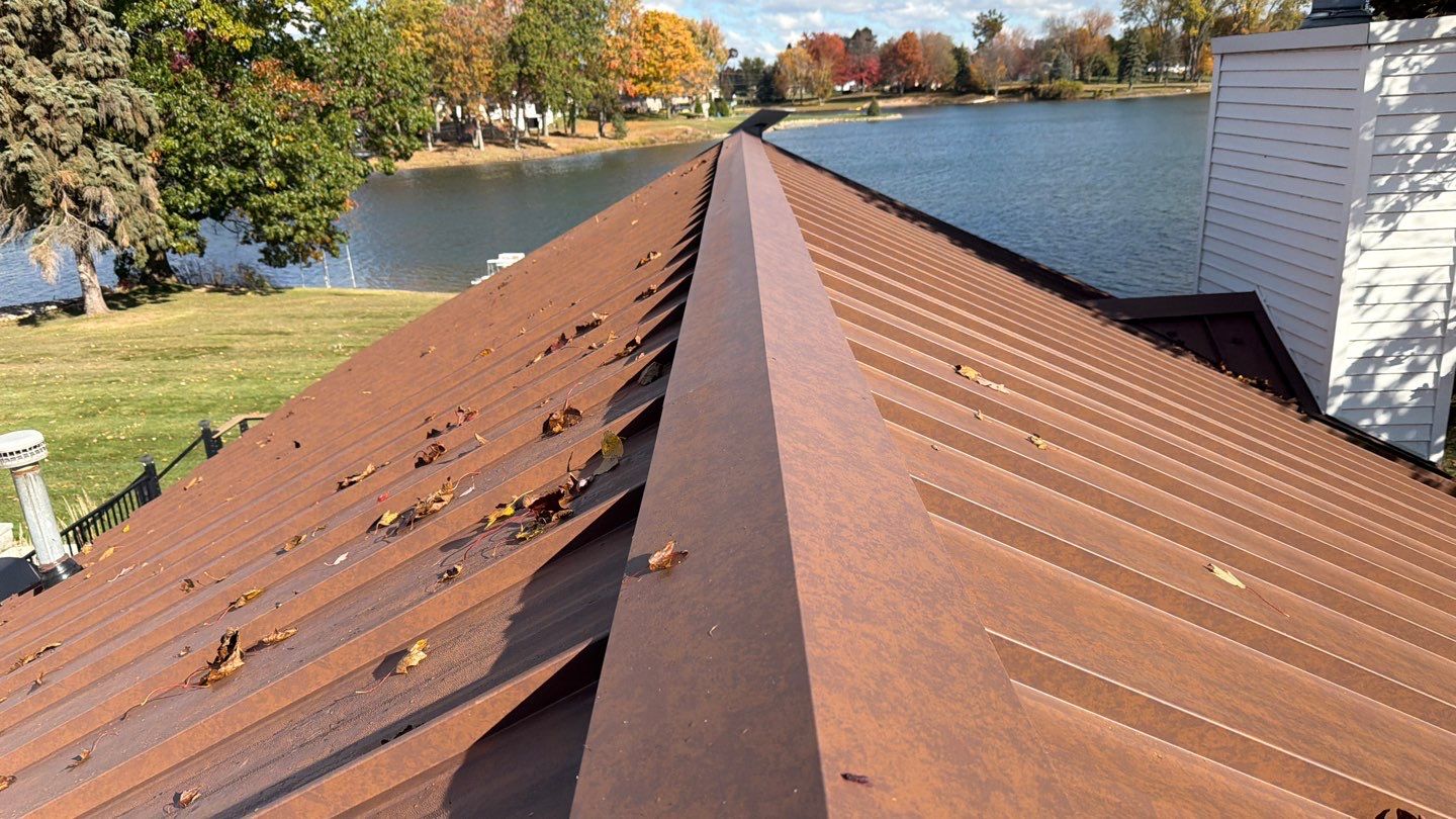 Roof Replacement using MS Standing Seam Roof Western Rust by 180 Contractors