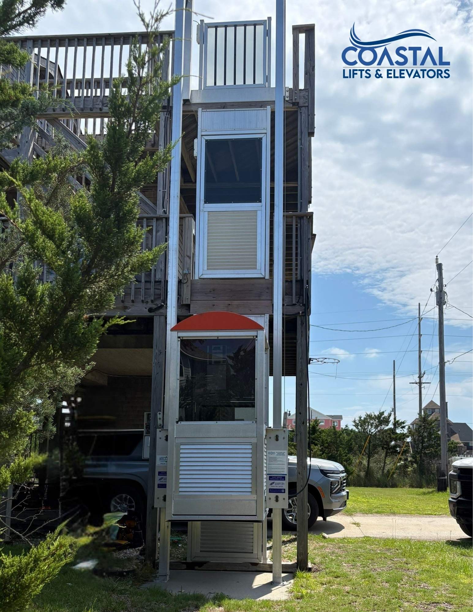 Residential Exterior Elevator Installations  by Coastal Boat Lift Repair LLC