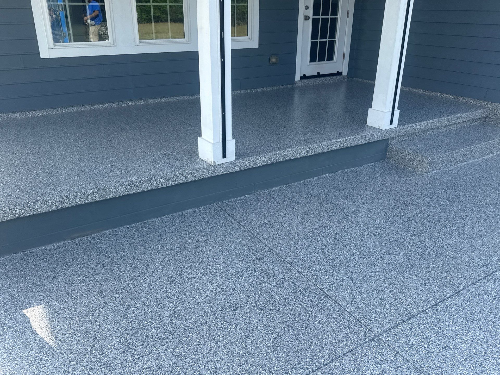 Back Patio in Slate Stone by Cross Creek Concrete Coatings