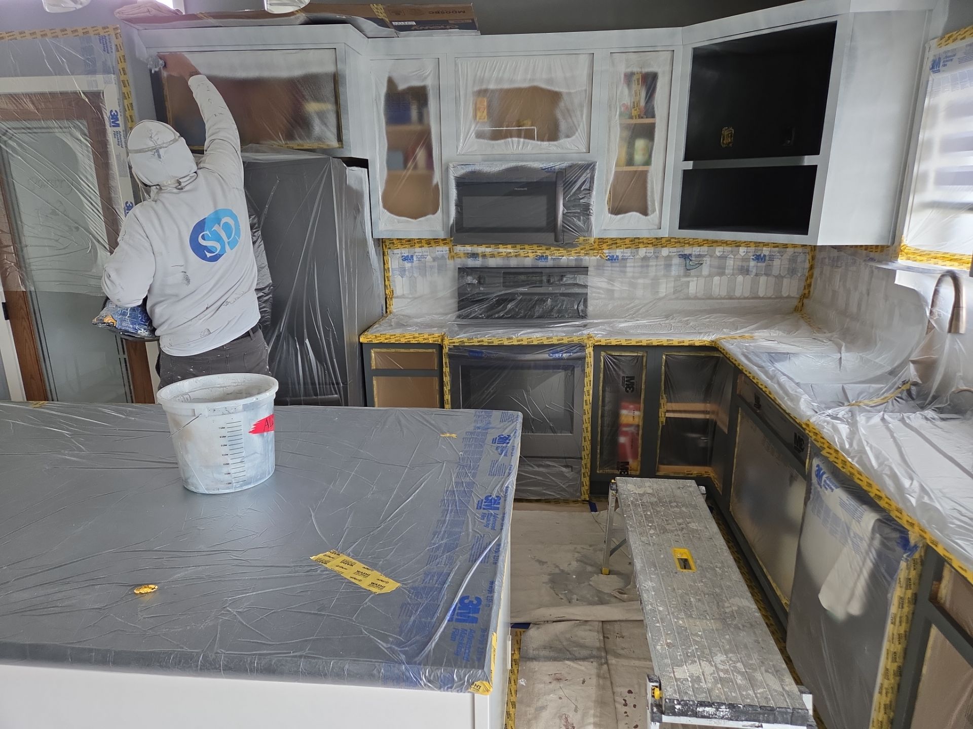 Harrisburg Interior Painting and Two-Tone Kitchen Cabinet Refinishing by Select Painting, Coatings & Garage Cabinets