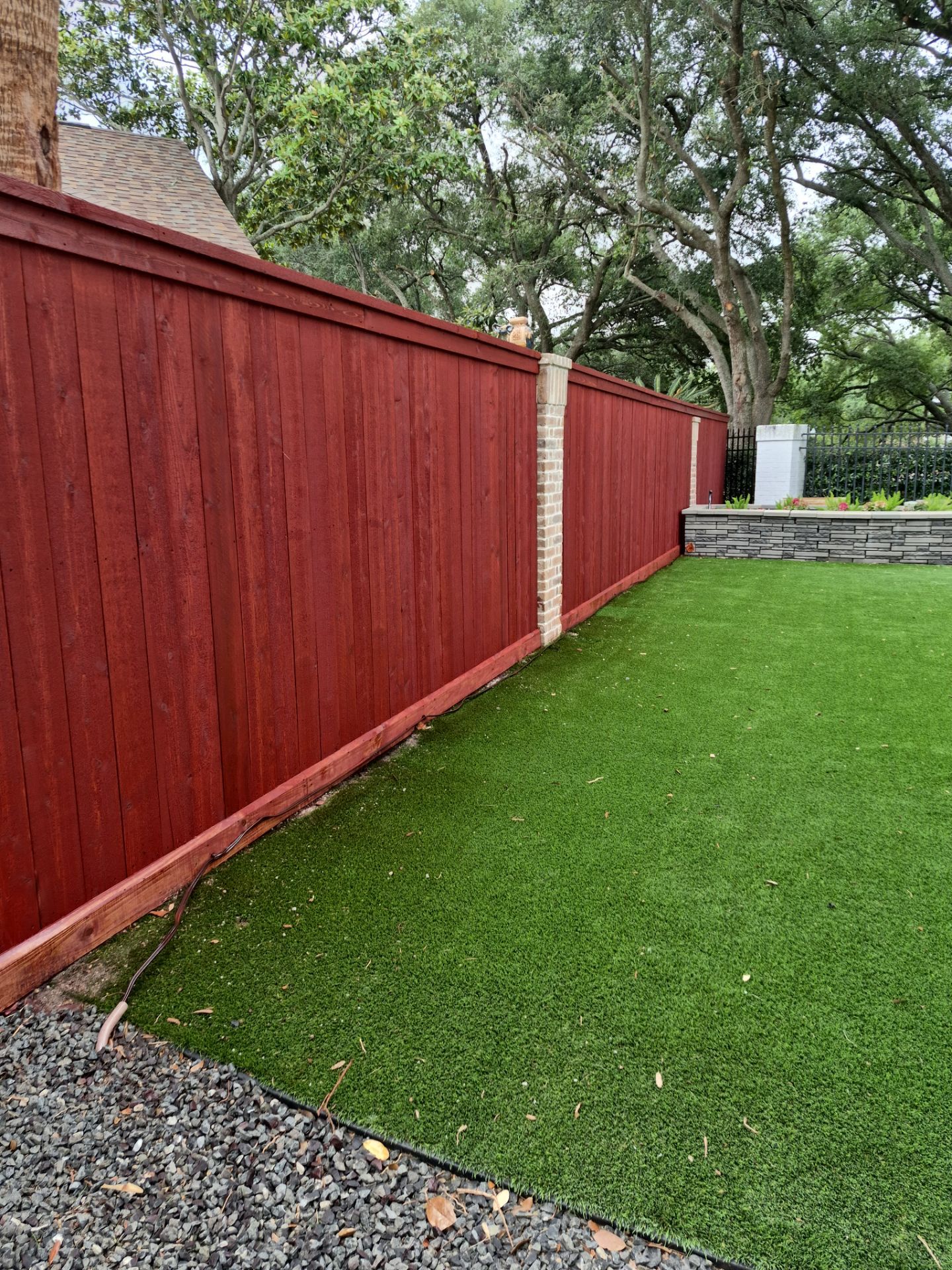 Western Red Cedar Privacy Fence with Dual-Stain Finish by Tim's Fences