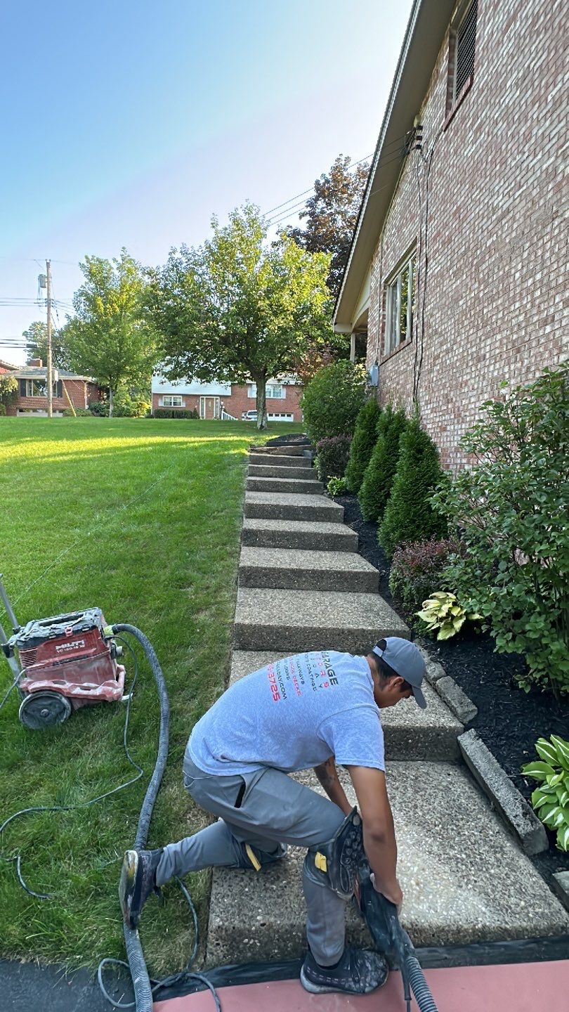 Twilight Garage, Walkway and Porch Project in Pittsburgh by Floors in a Day, Inc