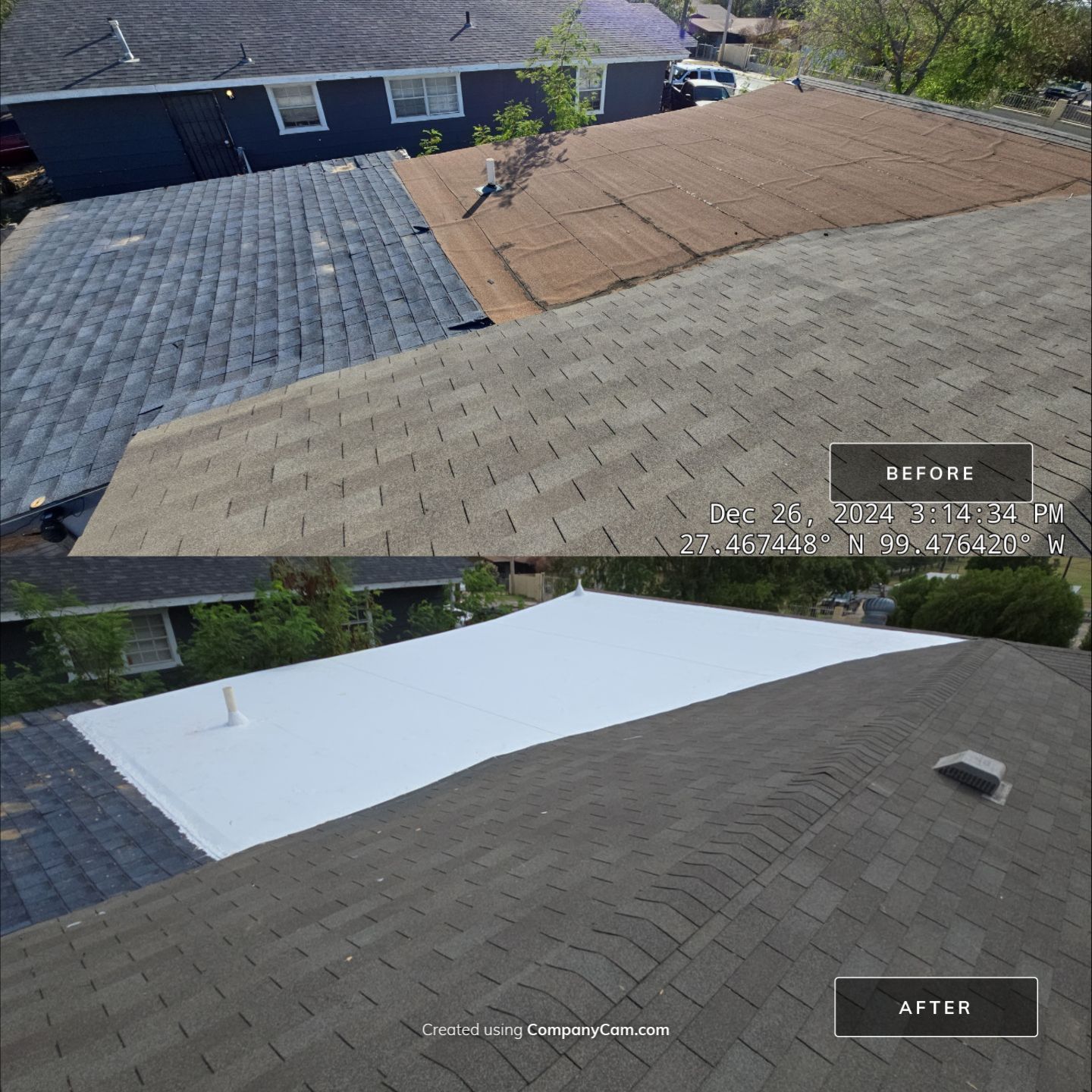 Flat Porch Roof Replacement by JM Flores Roofing & Construction, Inc