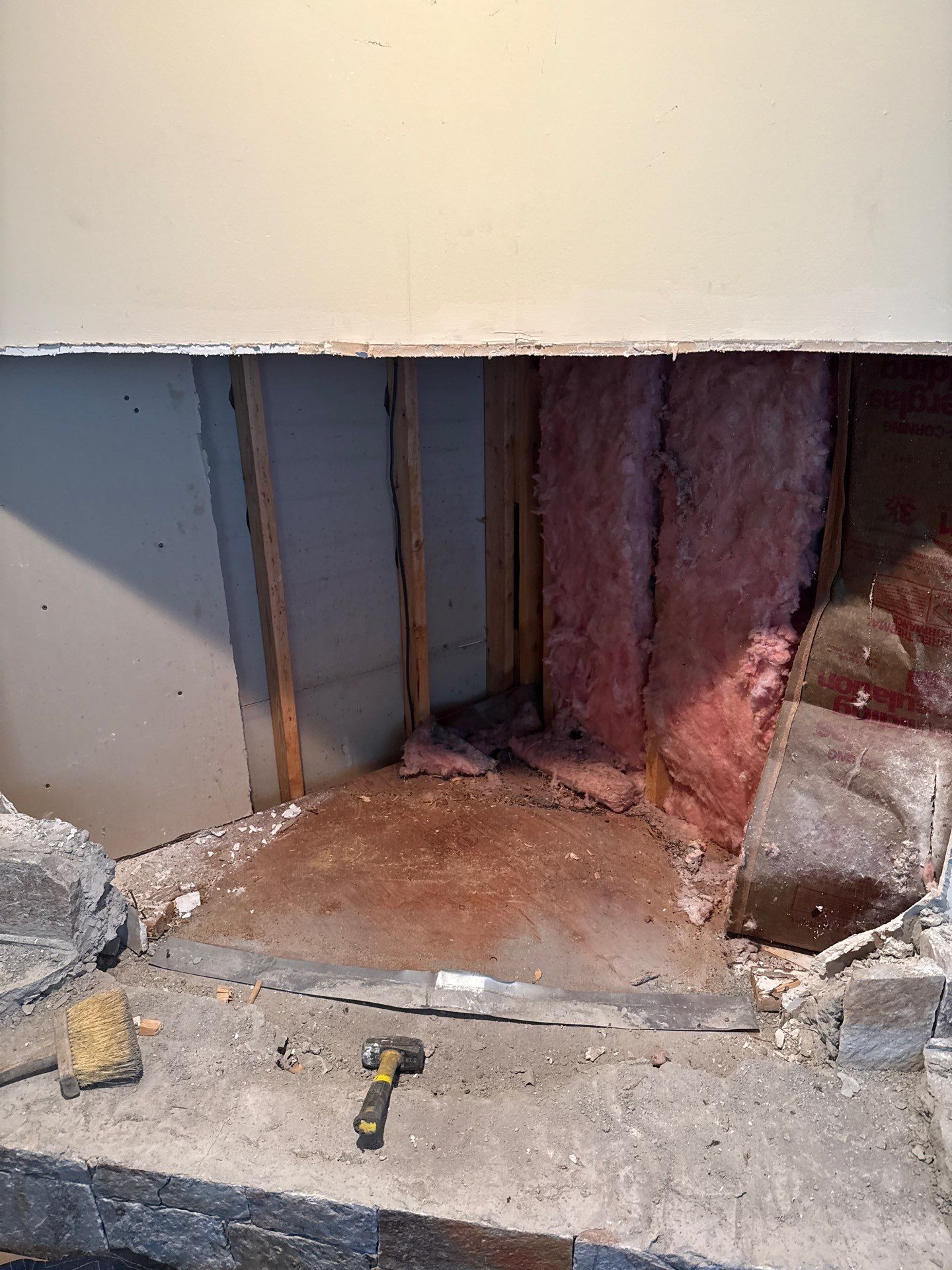 Wood Fireplace w/ Reused Stone by Neighborhood Chimney Services 