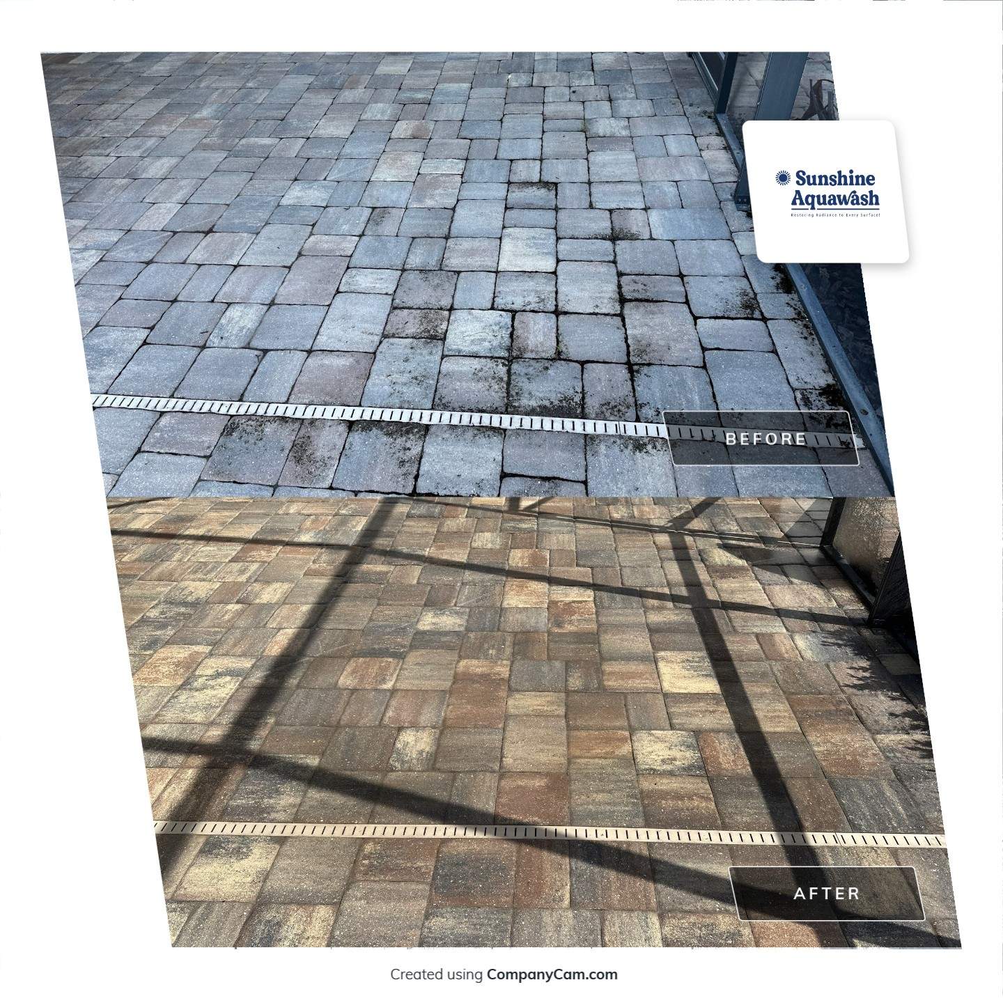 Paver Driveway, Sidewalk, and Pool Deck Cleaning in Winding River Community, Bradenton, FL by Sunshine AquaWash