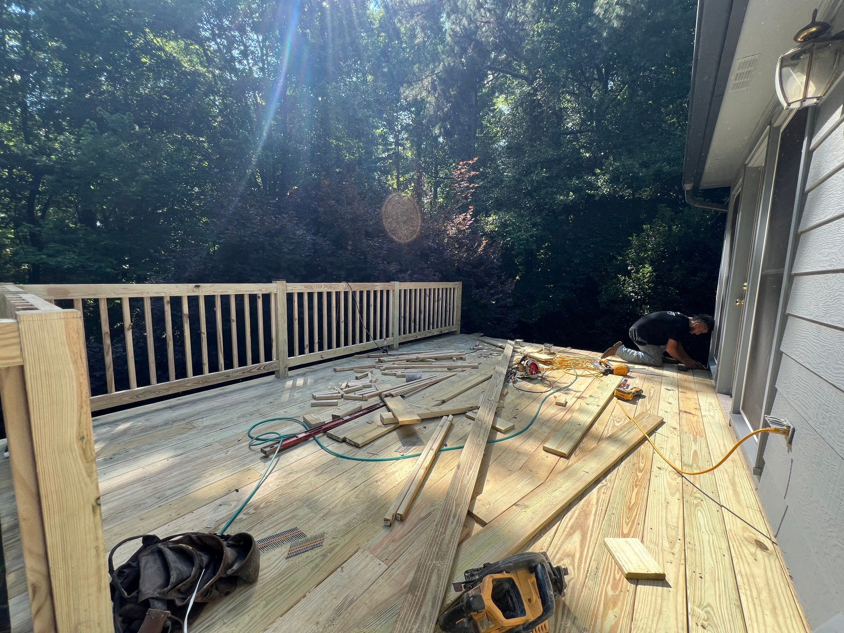 Pressure-Treated Wood Deck Replacement and Staircase Installation in Kennesaw by Swift Home Renovations