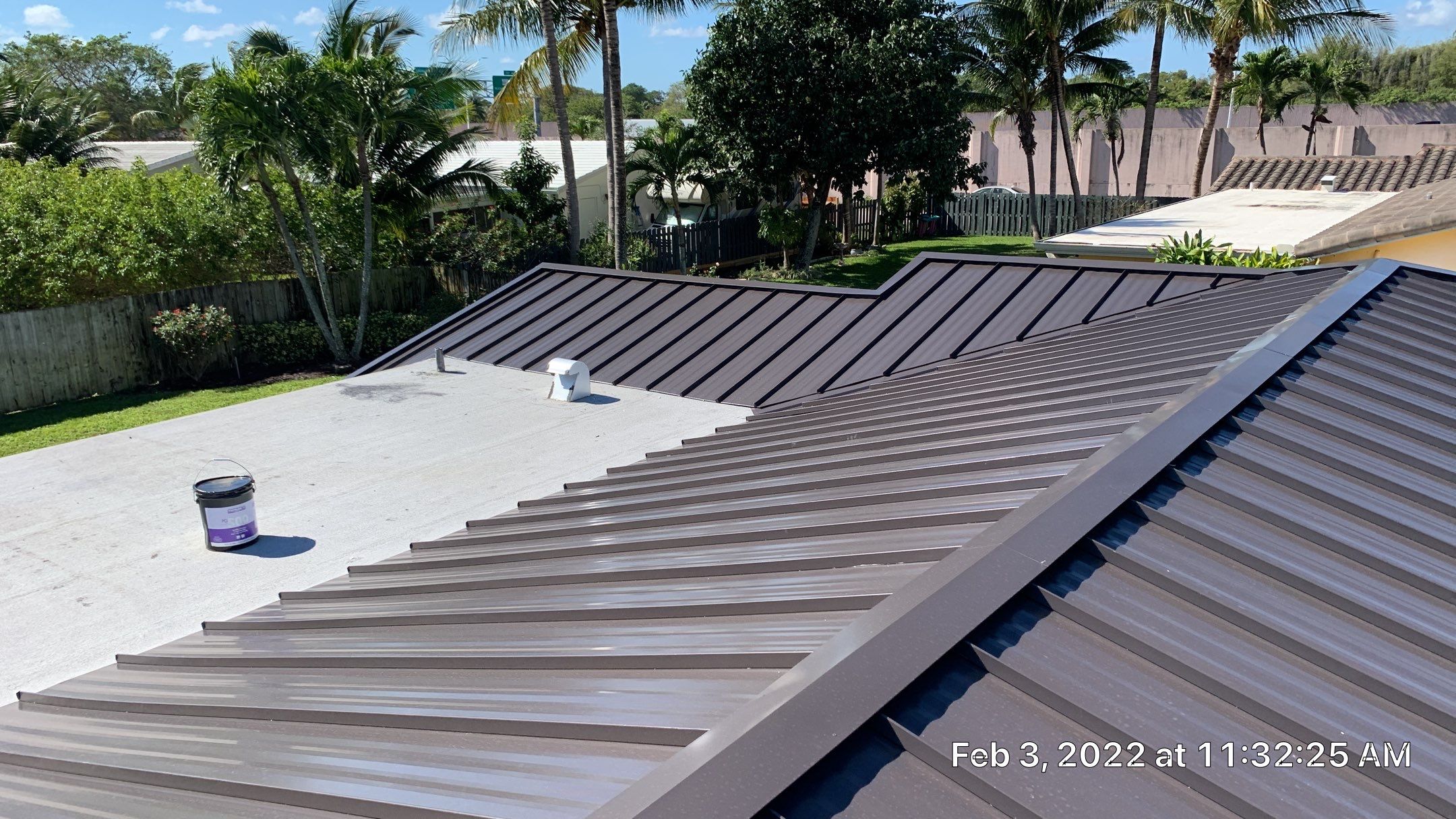 Residential Roofing Installation using 1" Nail strip metal roof by BLUES BROTHERS ROOFING