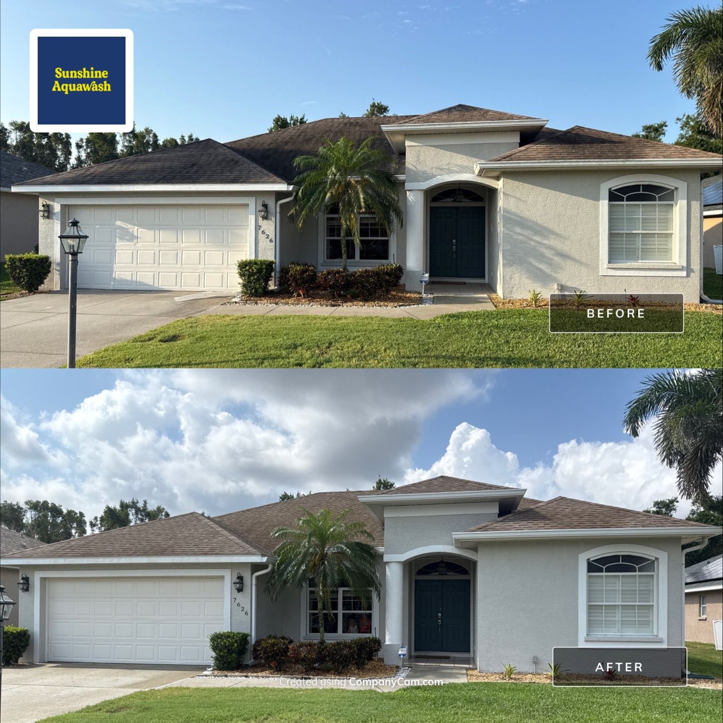 Asphalt Shingle Roof Cleaning in Creekwood Community – Bradenton, FL by Sunshine AquaWash