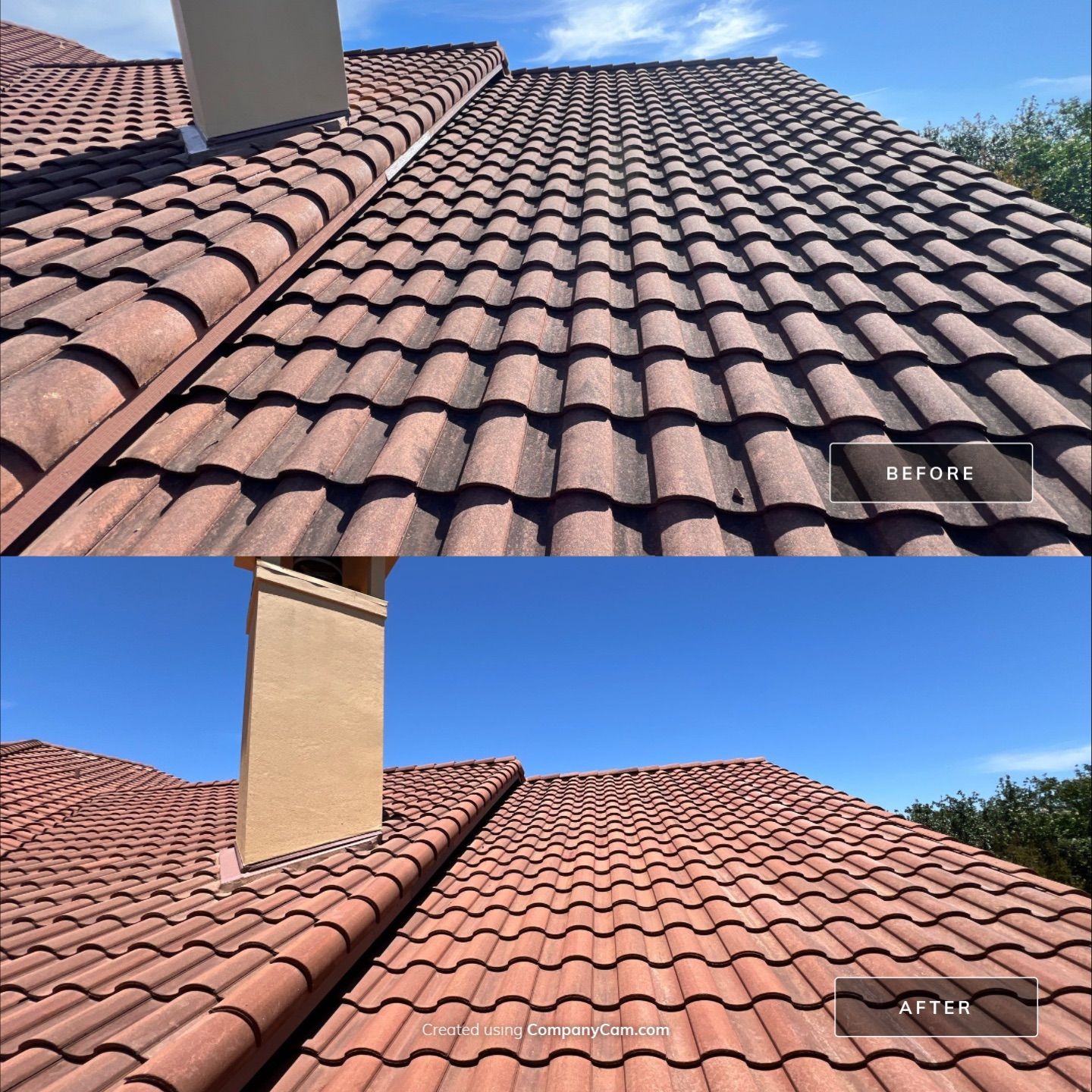 Tile Roof Wash Project in San Antonio by Bright Choice
