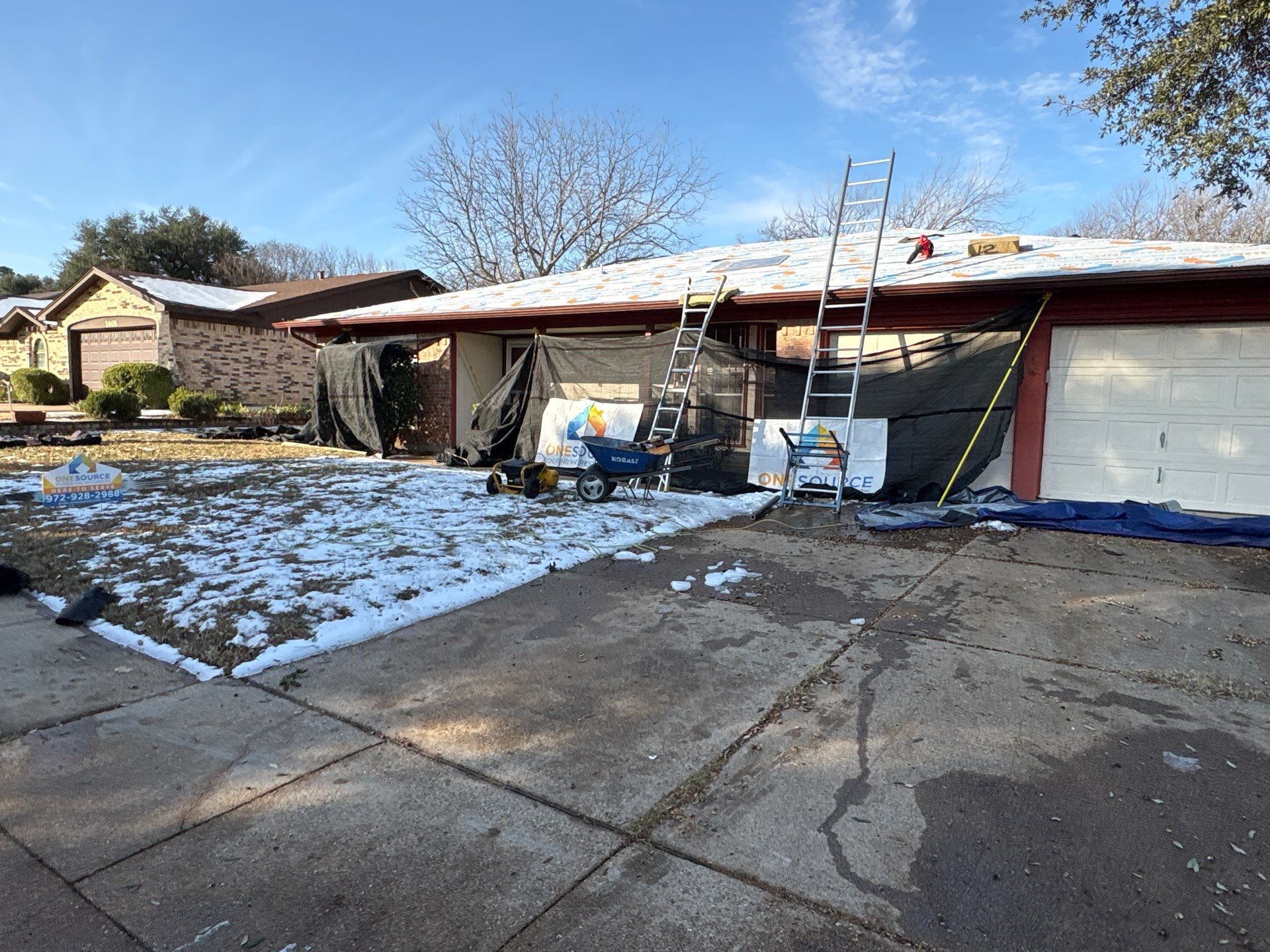 Residential Roofing Installation using Malarkey Highlander Natural Wood by OneSource Roofing and Restoration