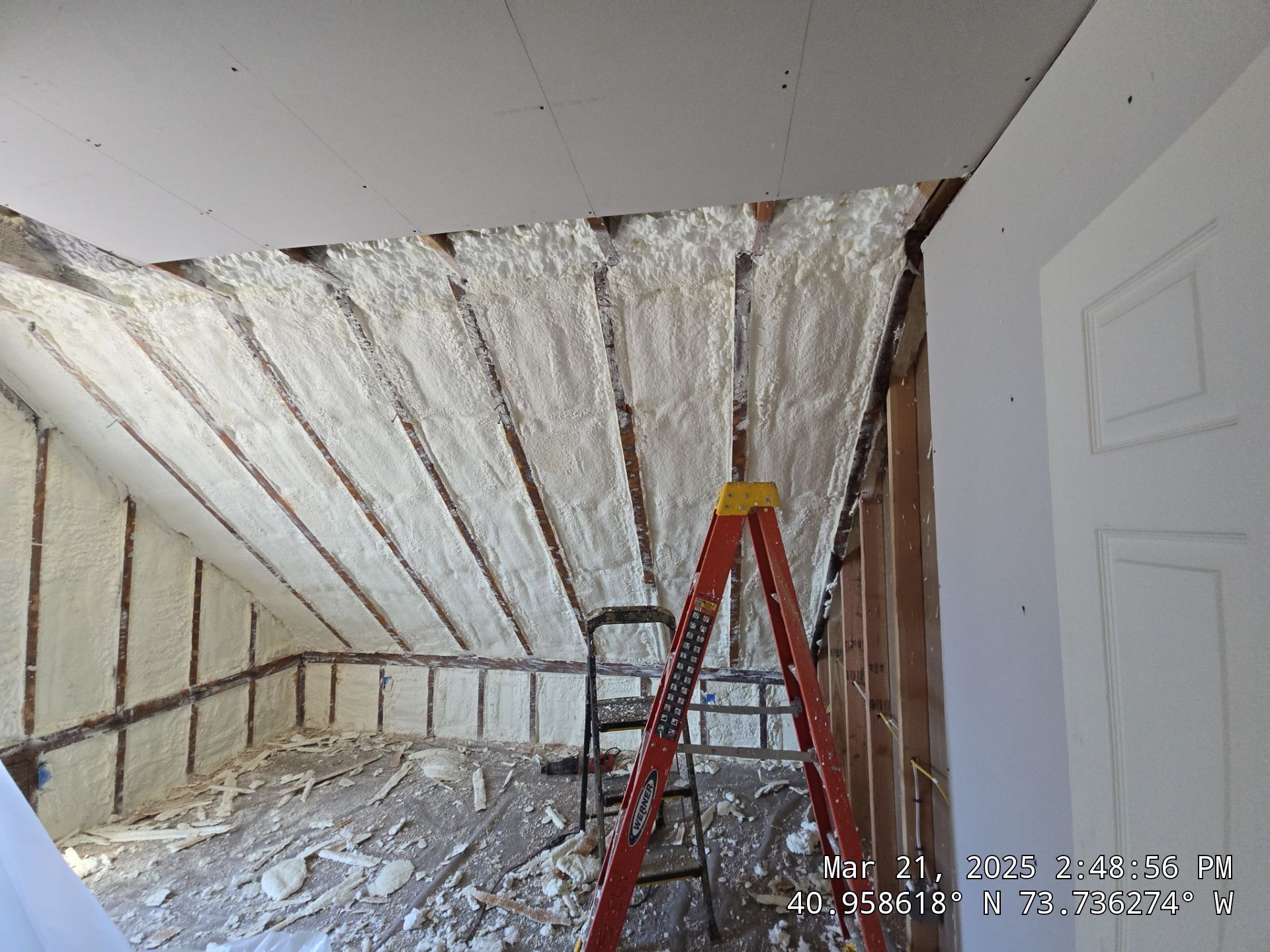 Attic Insulation using open cell spray foam by NYS Foam & Energy