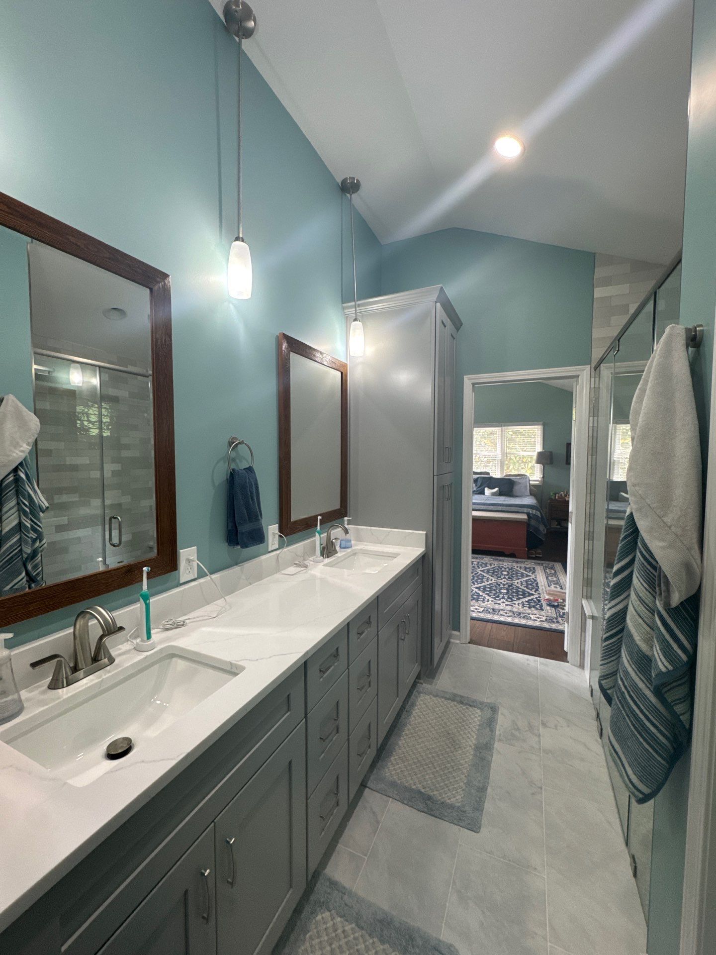 Modern Bathroom Remodeling in Decatur With Custom Tile Shower by Swift Home Renovations