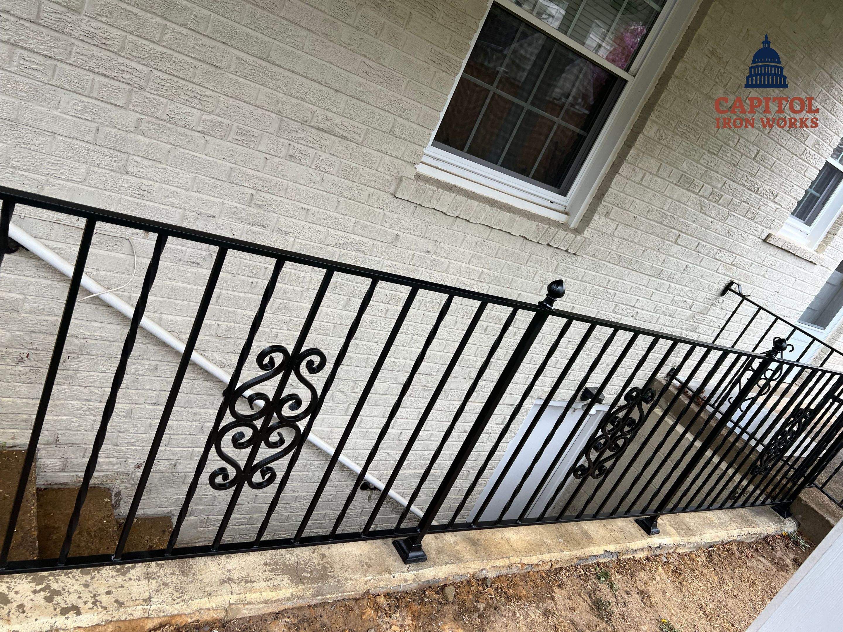 Custom Ornamental Iron Railings with S-Scrolls – Glenwood Rd – Bethesda, MD by Capitol Iron Works