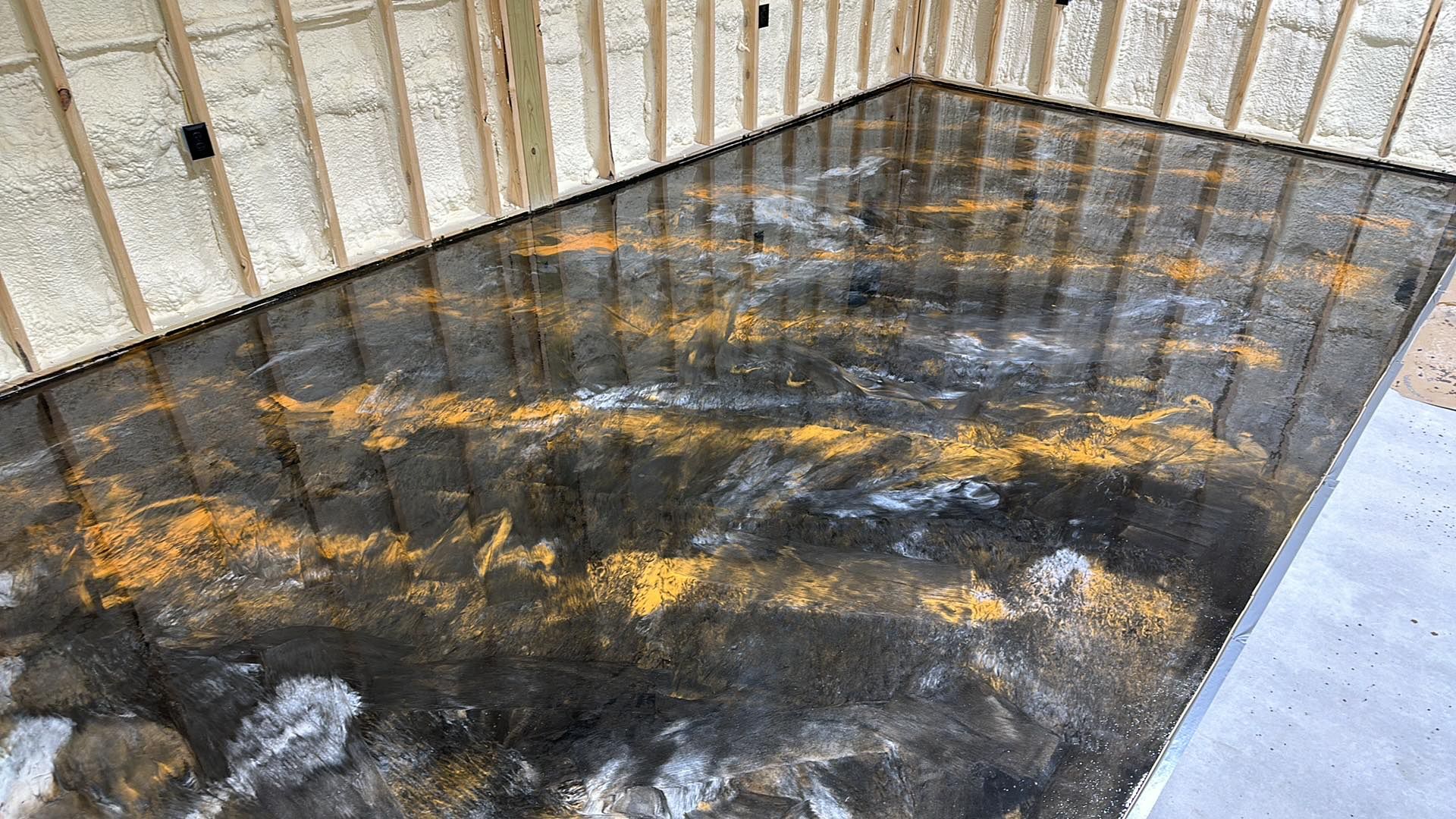 Amazing Standalone Garage + Metallic Epoxy by Elite Floor Solutions