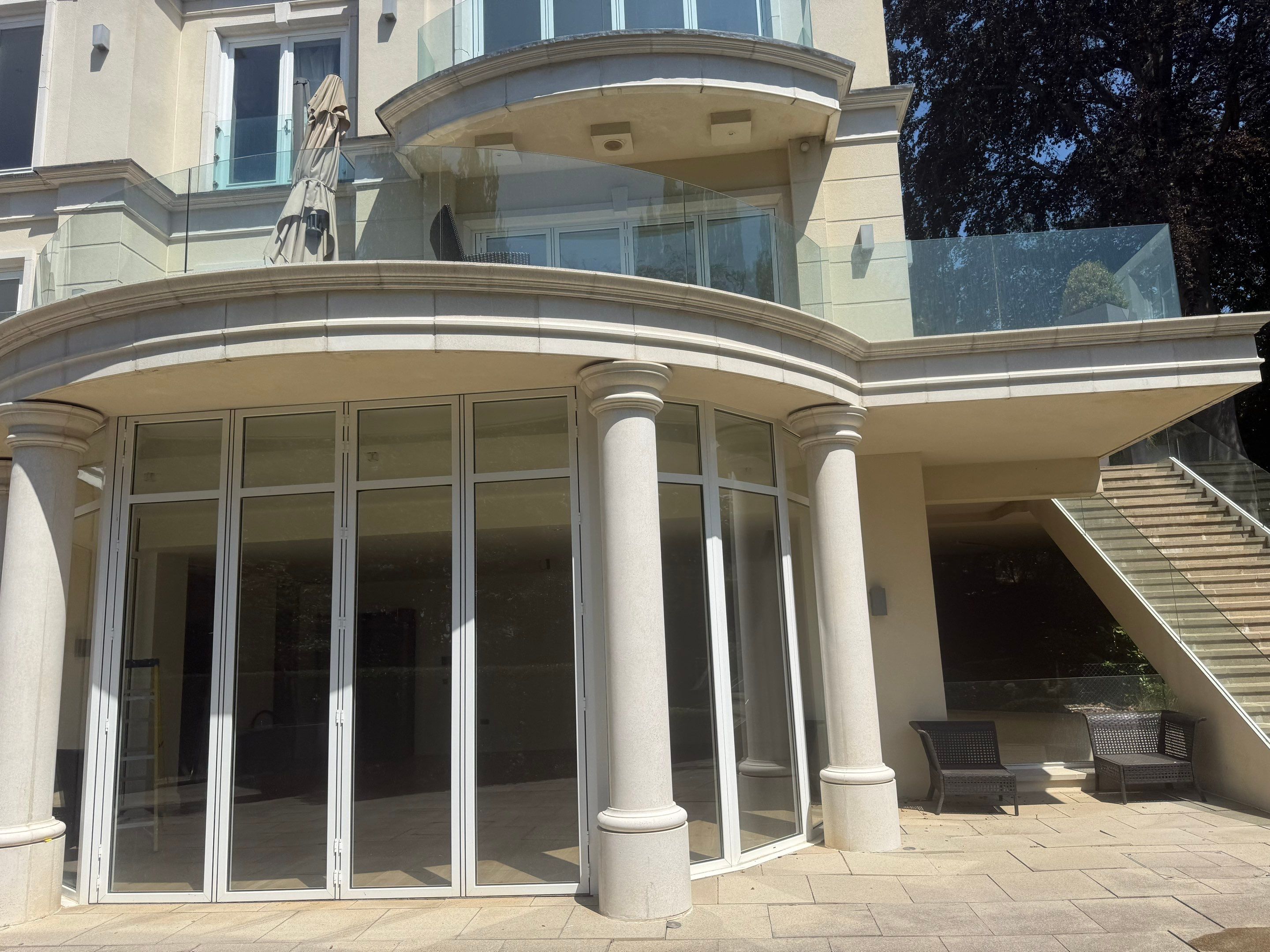 Full Exterior Cleaning of a Neoclassical Estate in Weybridge by Ges Exterior Cleaning ltd