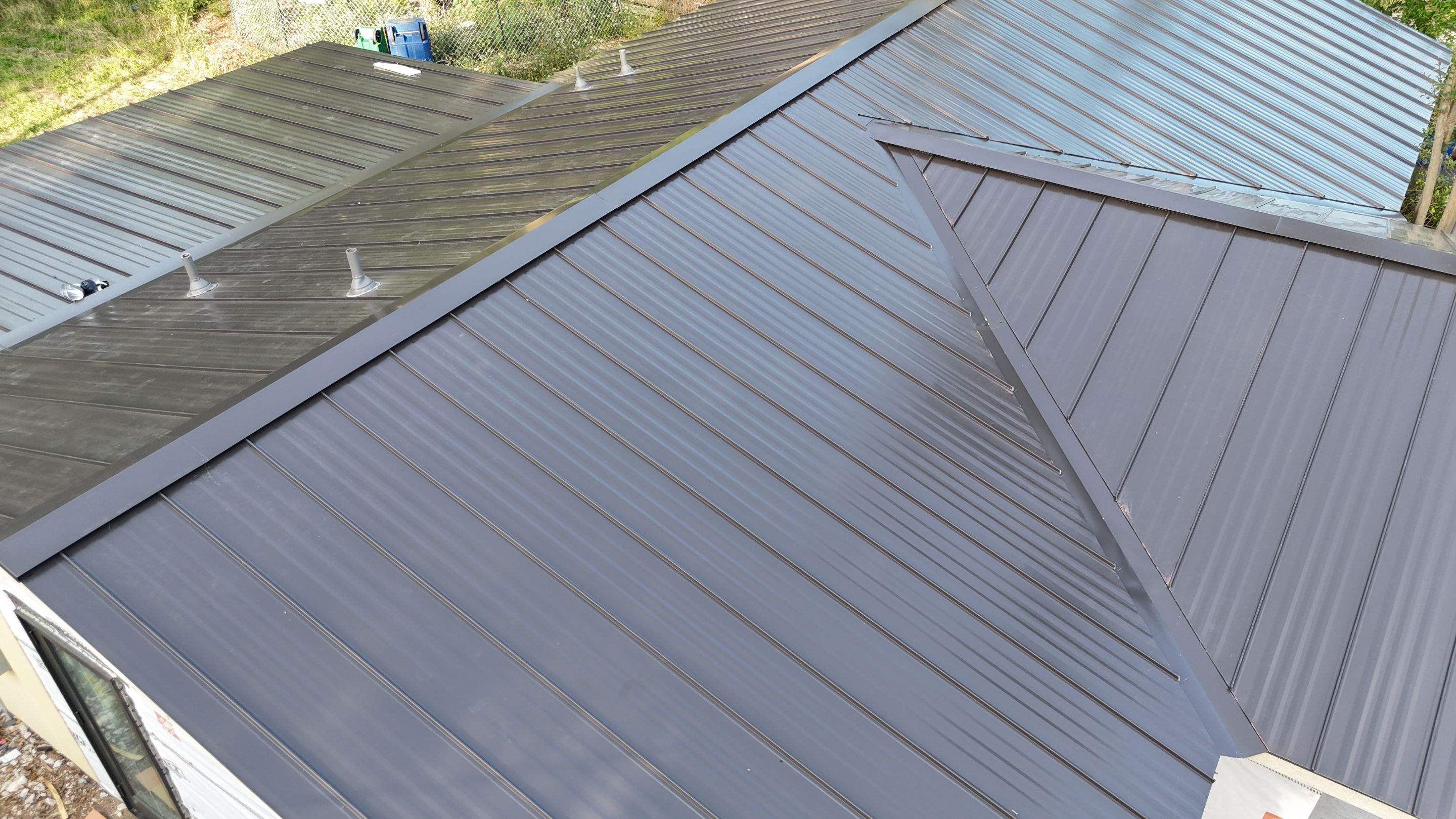 Dark Bronze - L&A Standing Seam with Striations by RoofsOnly.com